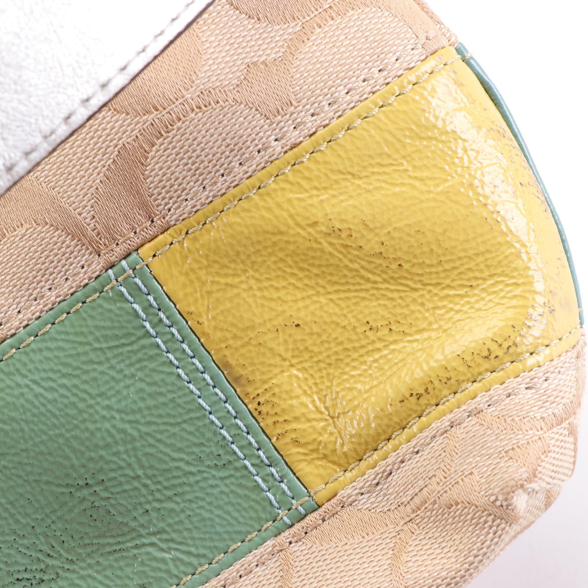 Coach Signature Collection Multicolored Shoulder Bag with Crossbody Strap