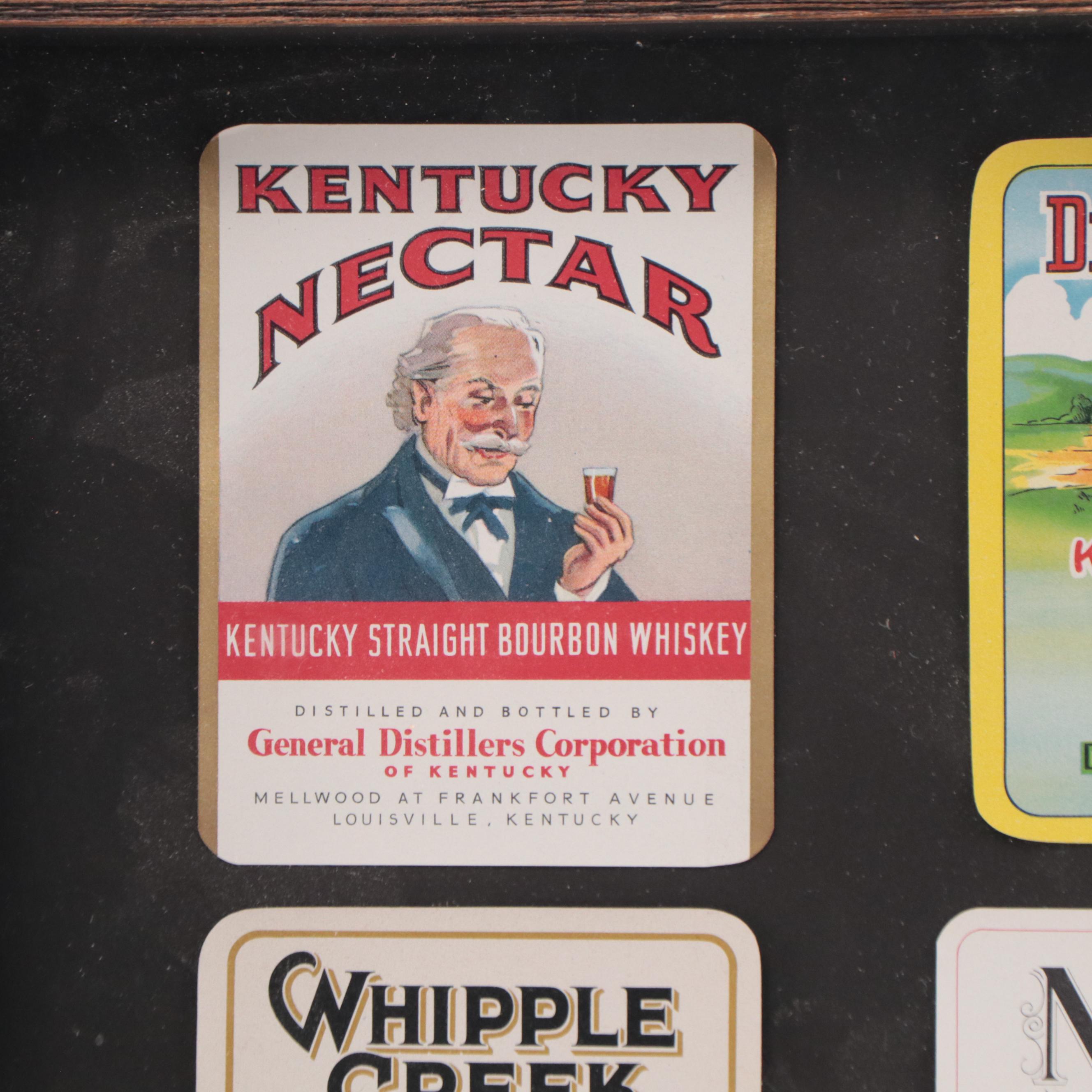 Kentucky Bourbon Labels in Frame, 1930s-1950s