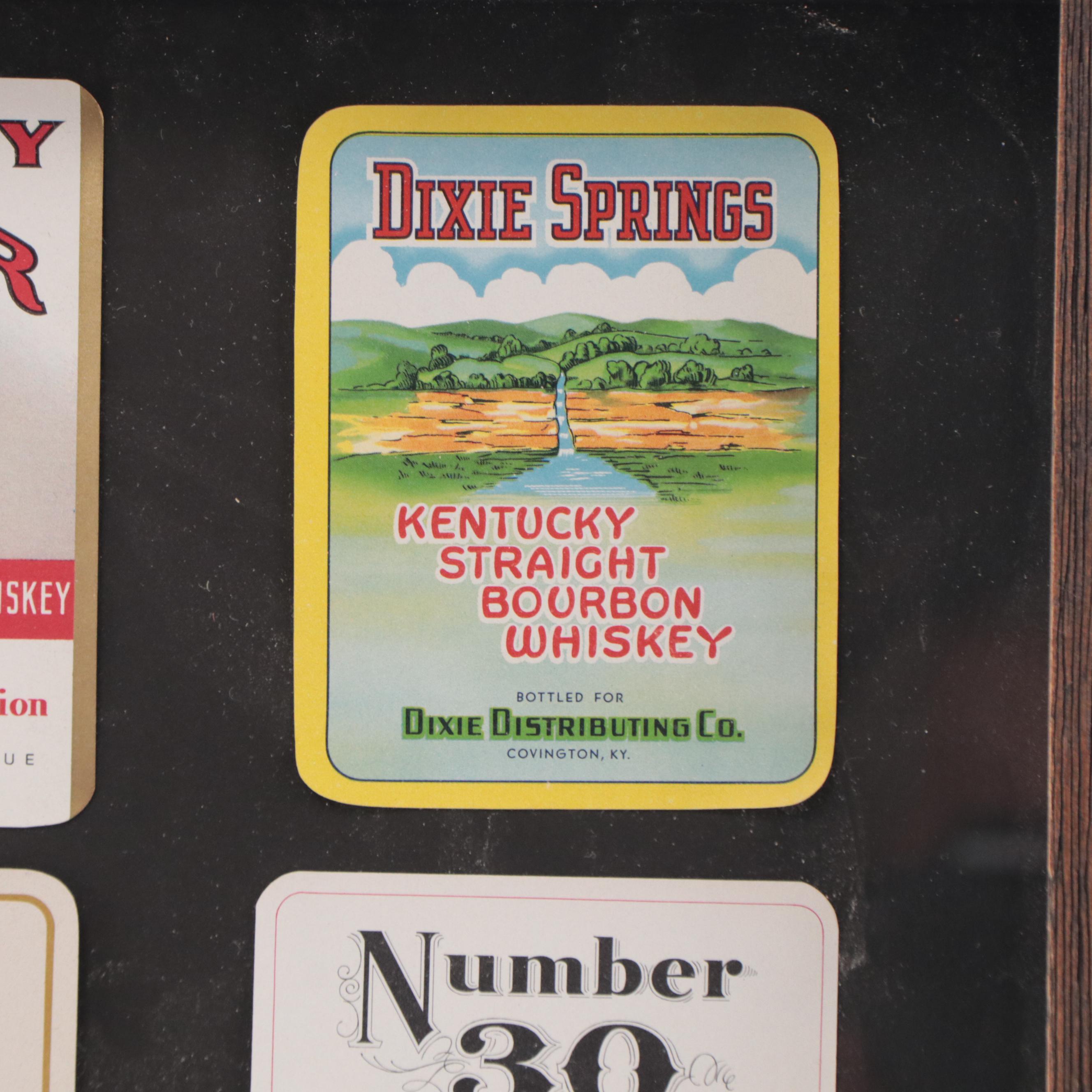 Kentucky Bourbon Labels in Frame, 1930s-1950s