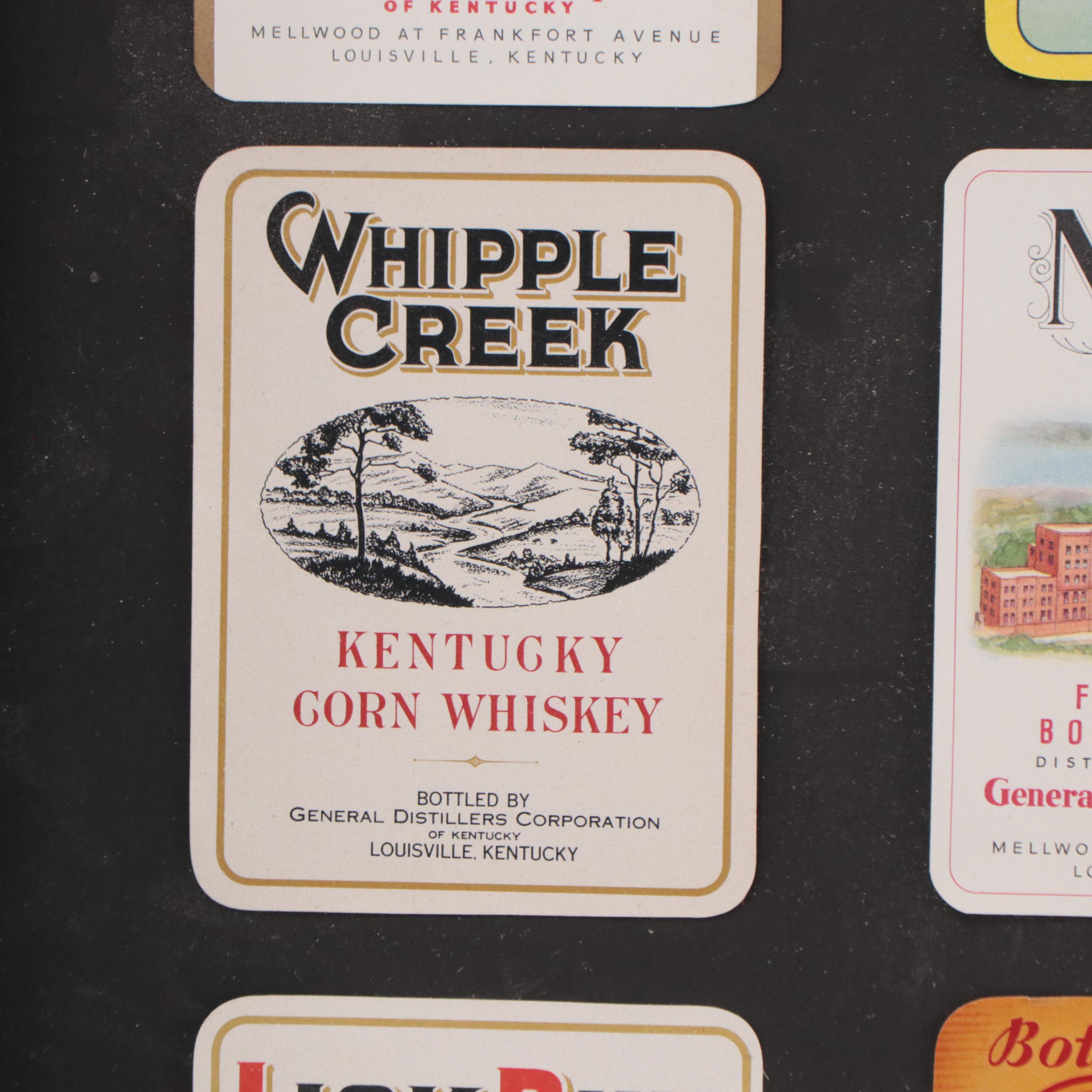Kentucky Bourbon Labels in Frame, 1930s-1950s