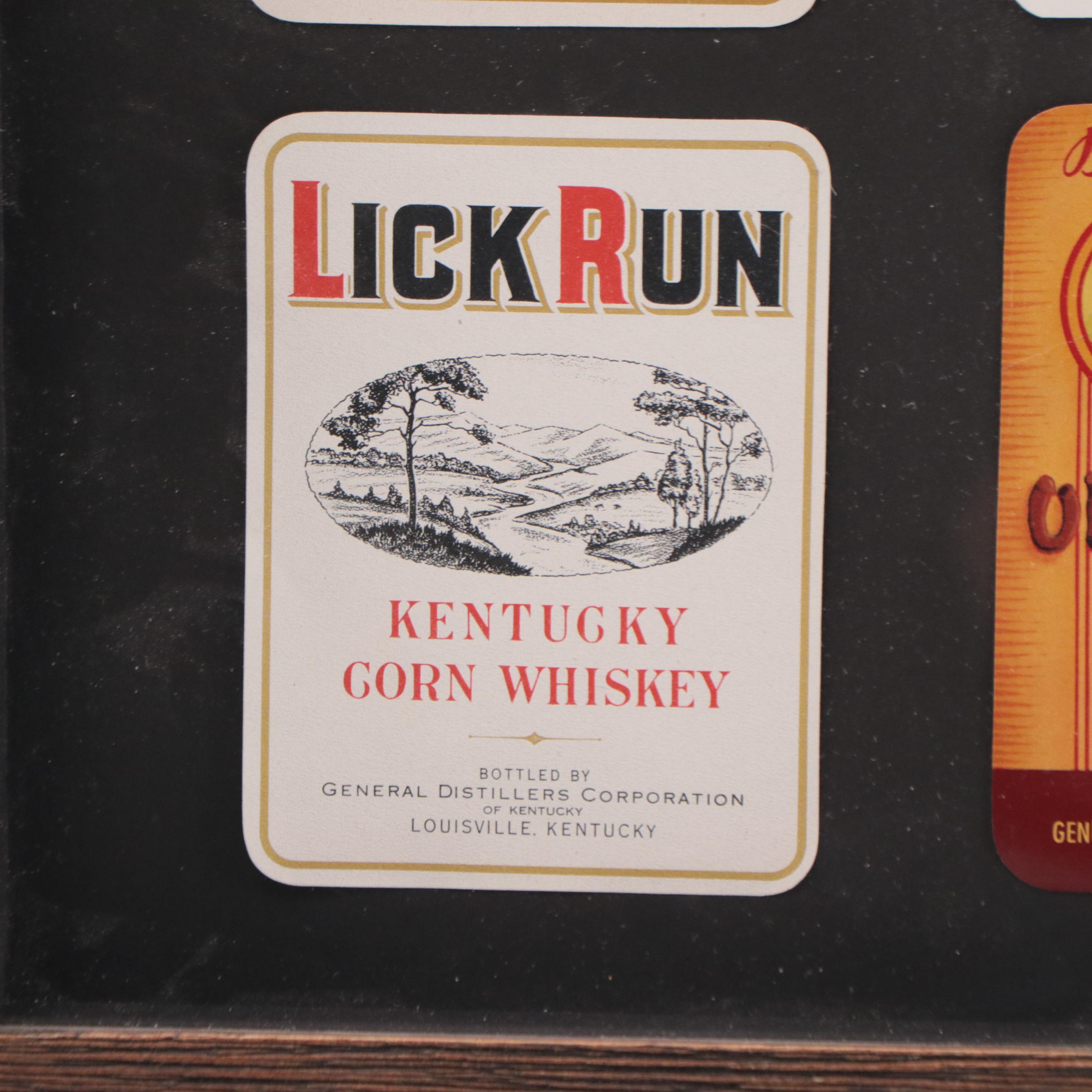 Kentucky Bourbon Labels in Frame, 1930s-1950s