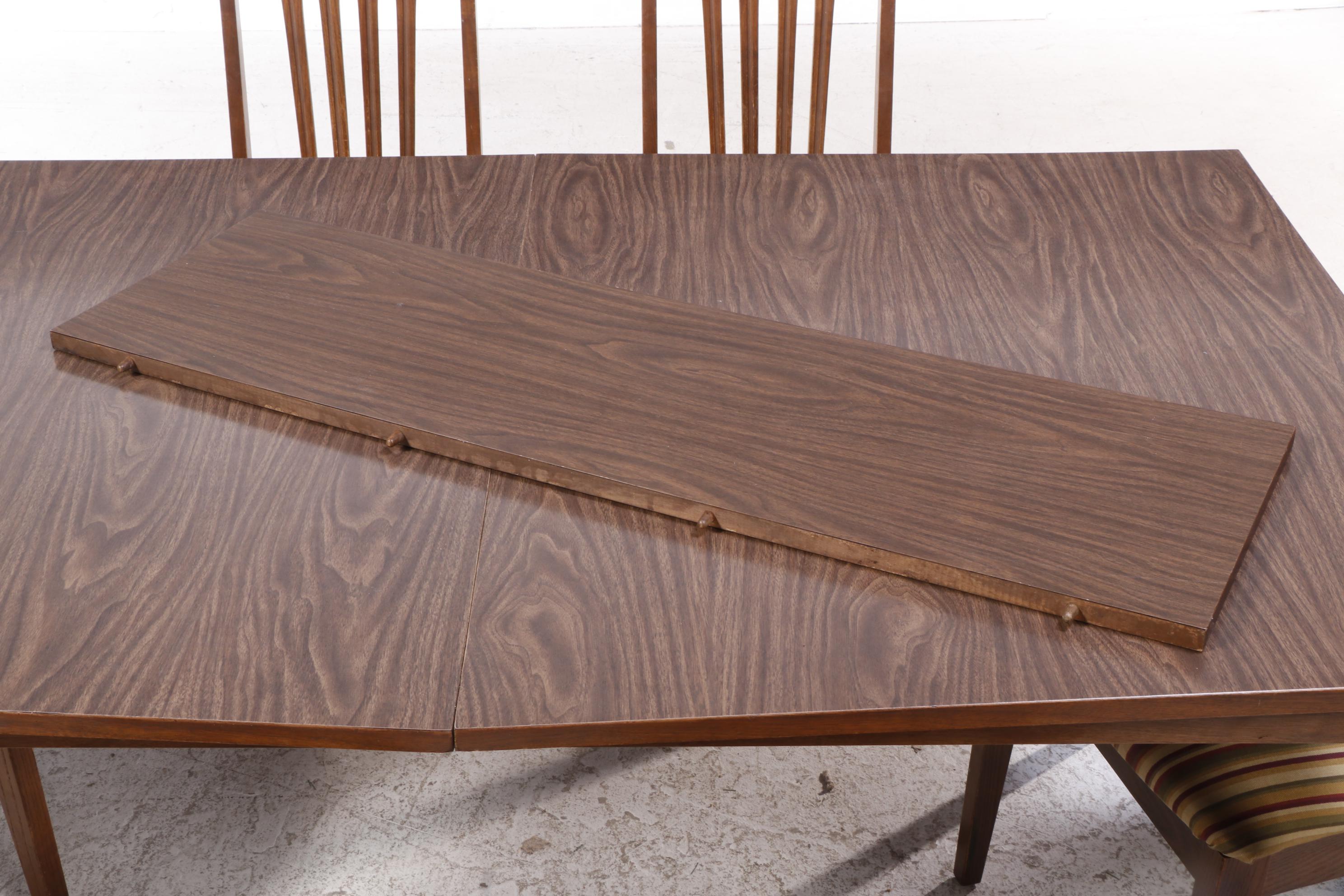 Seven-Piece Mid Century Modern Ash and Laminate Top Dining Set