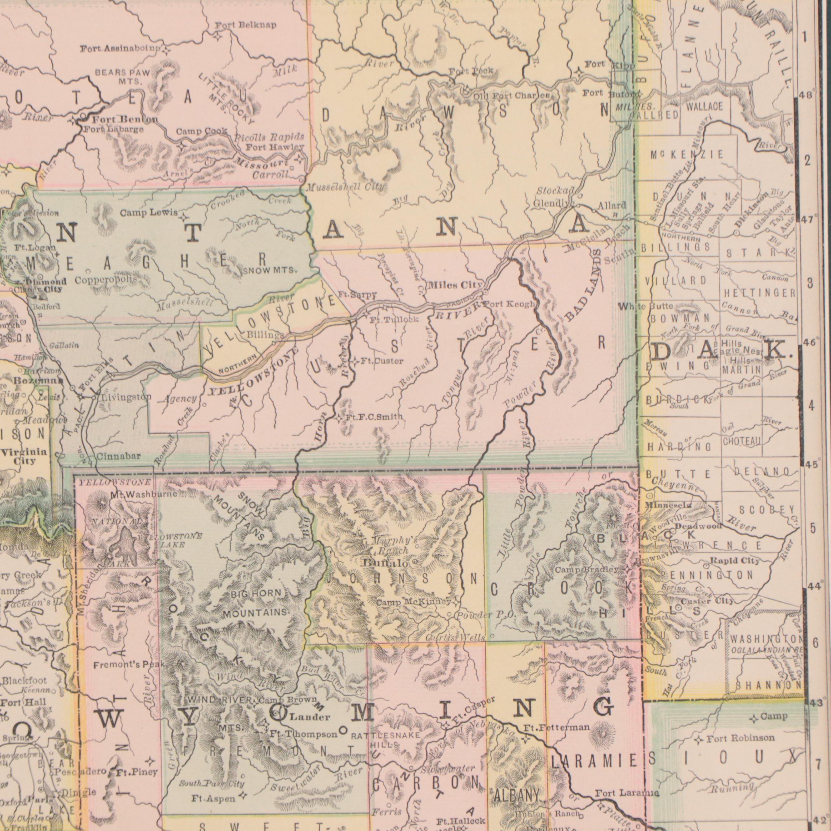 Wax Engraving Map of Intermountain West, 1881