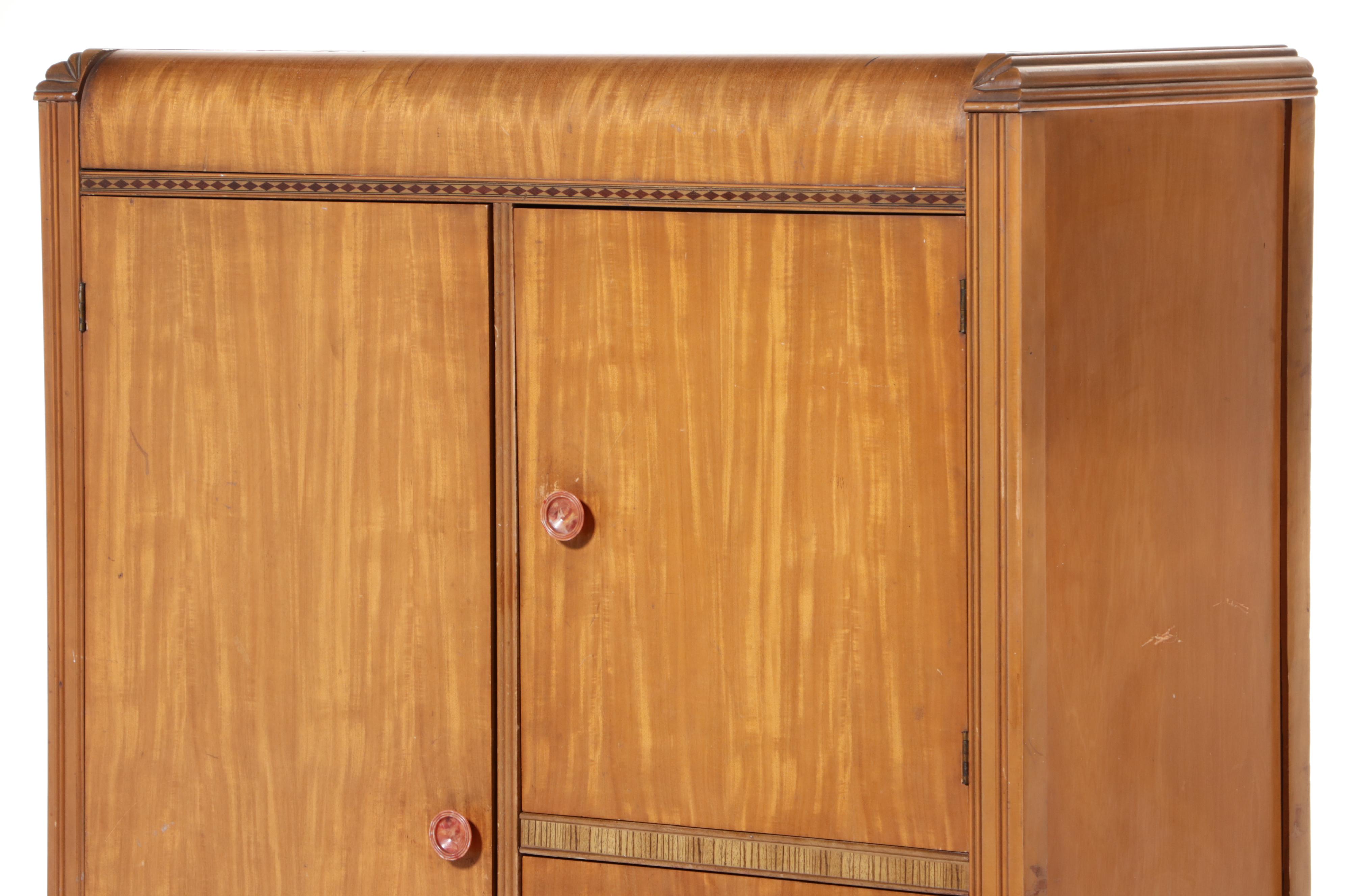 Webb Furniture Co. Art Deco Waterfall Chifferobe, circa 1930