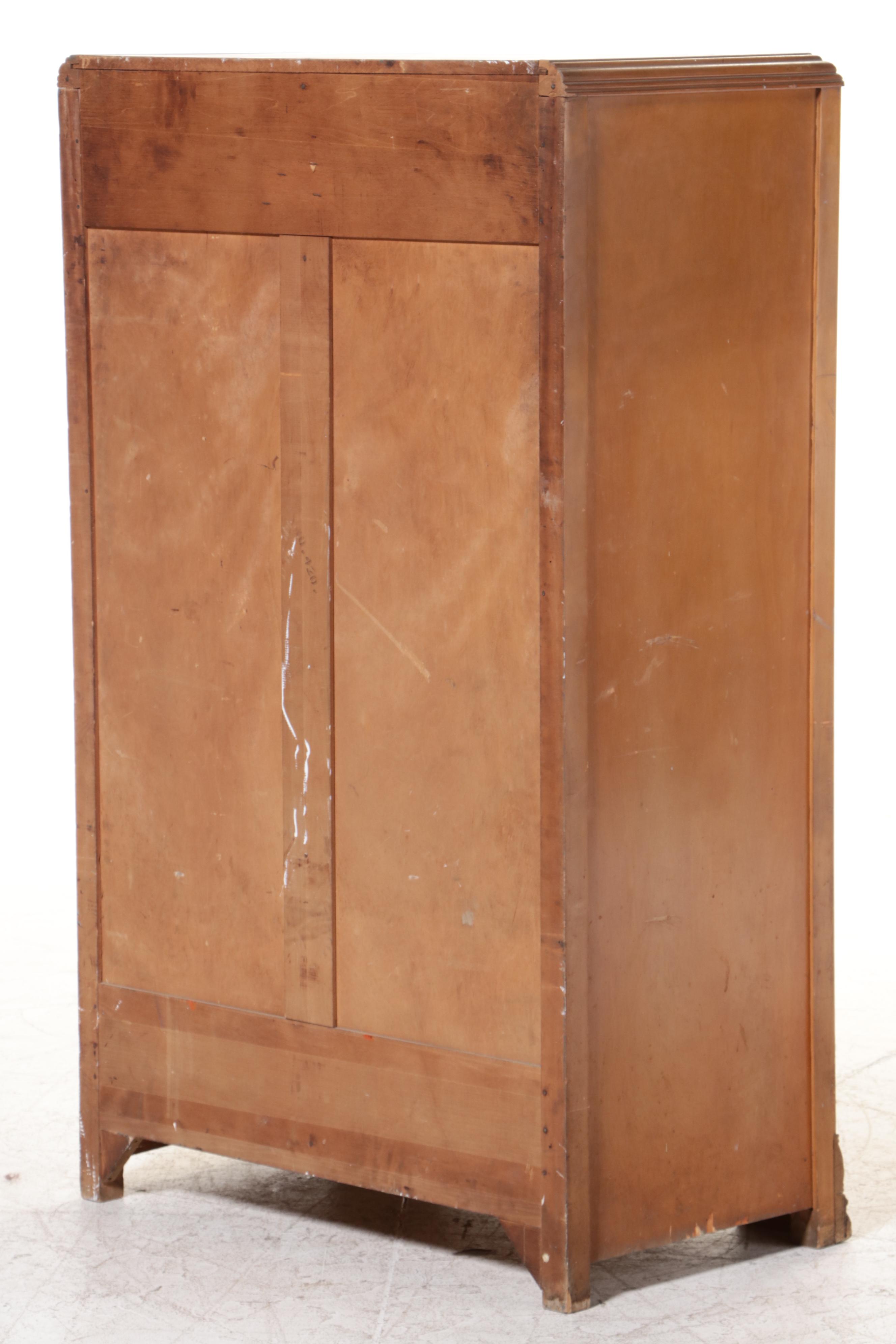 Webb Furniture Co. Art Deco Waterfall Chifferobe, circa 1930