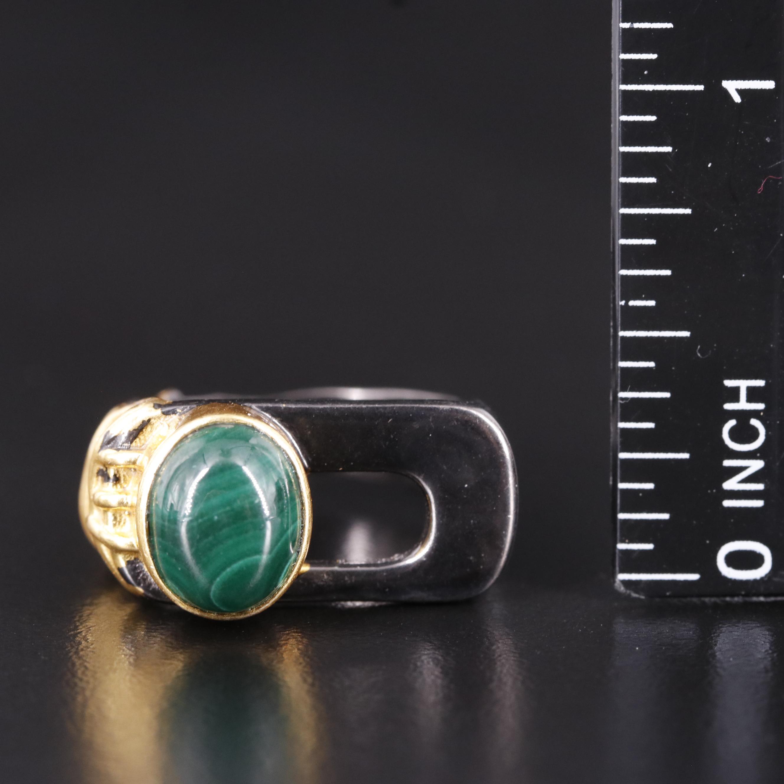 Malachite Semi Bar Ring