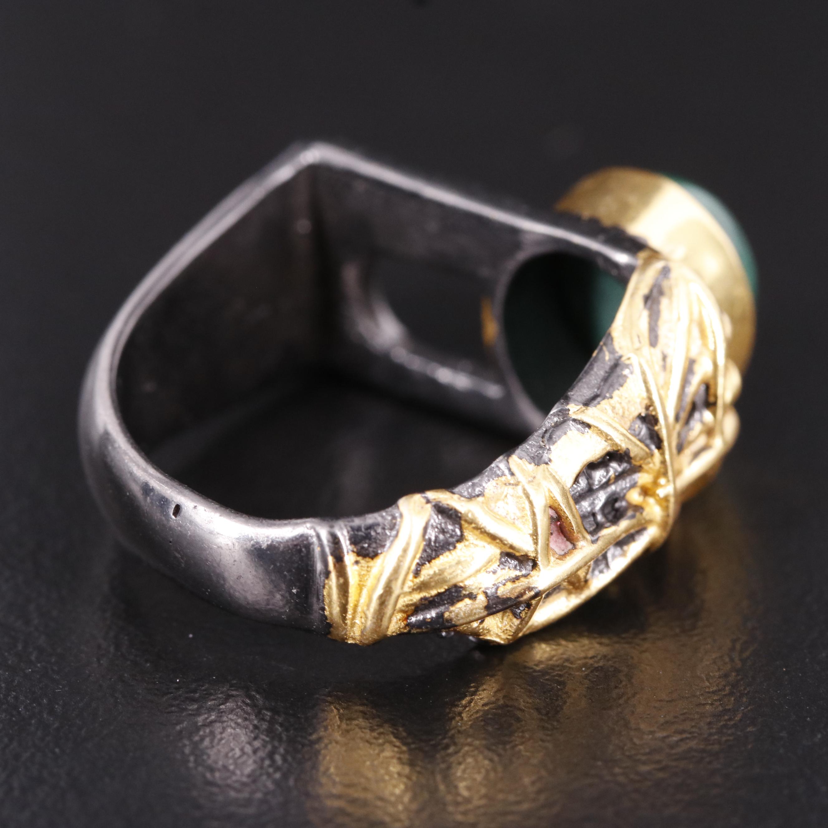 Malachite Semi Bar Ring