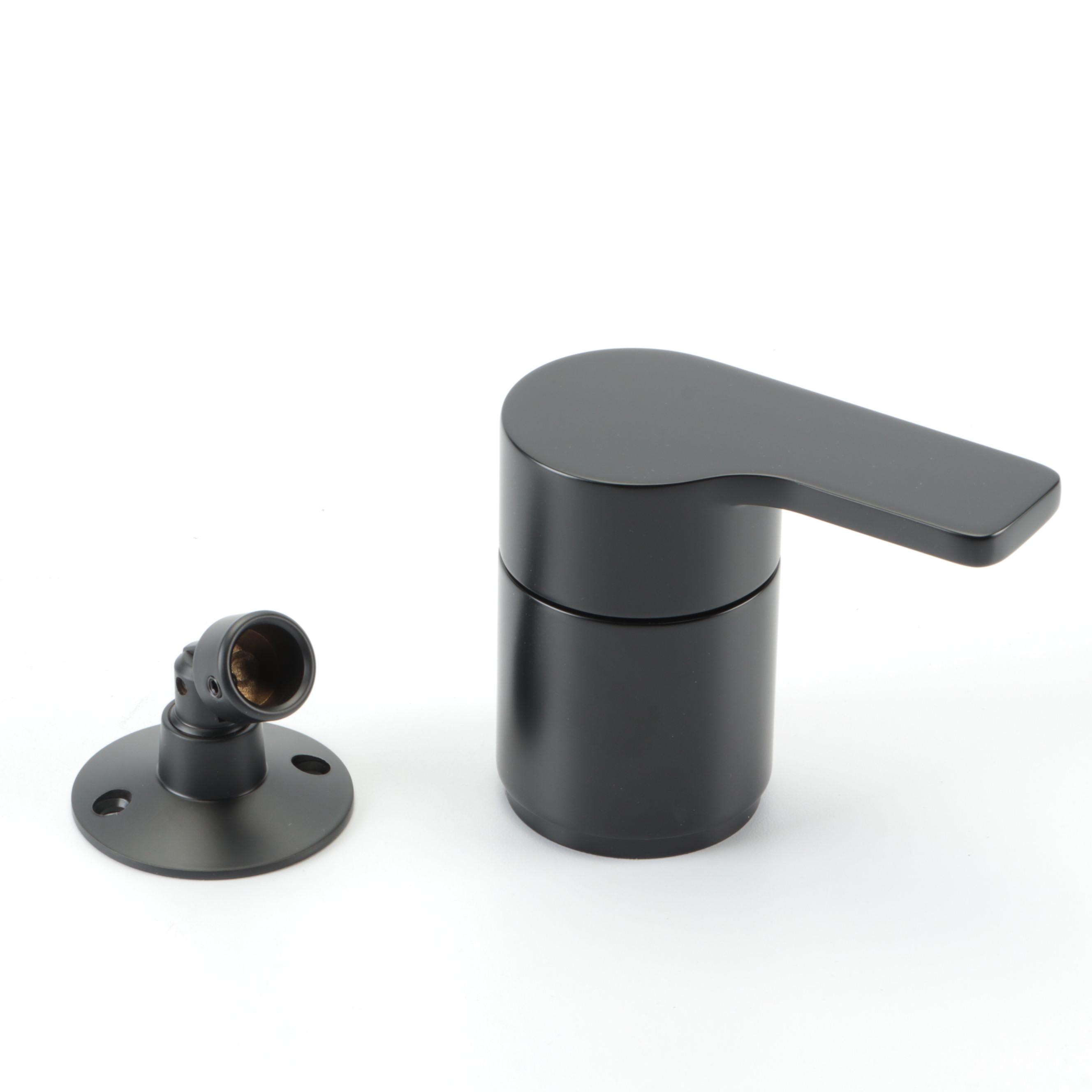 Pressure Balance Shower Valve Trim Kit and Swivel Shower Support in Matte Black
