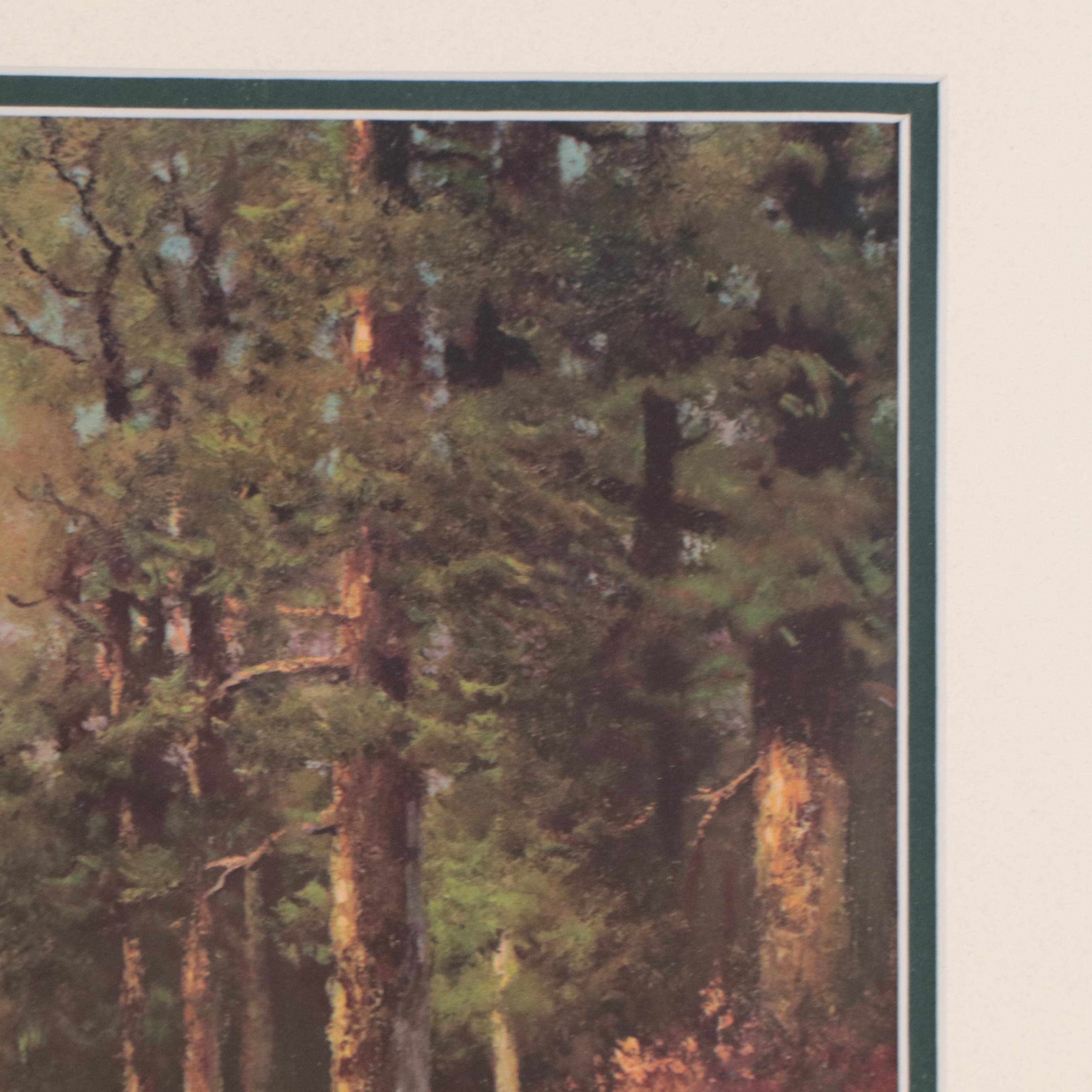 Robert Wood Landscape Offset Lithograph, Mid-20th Century