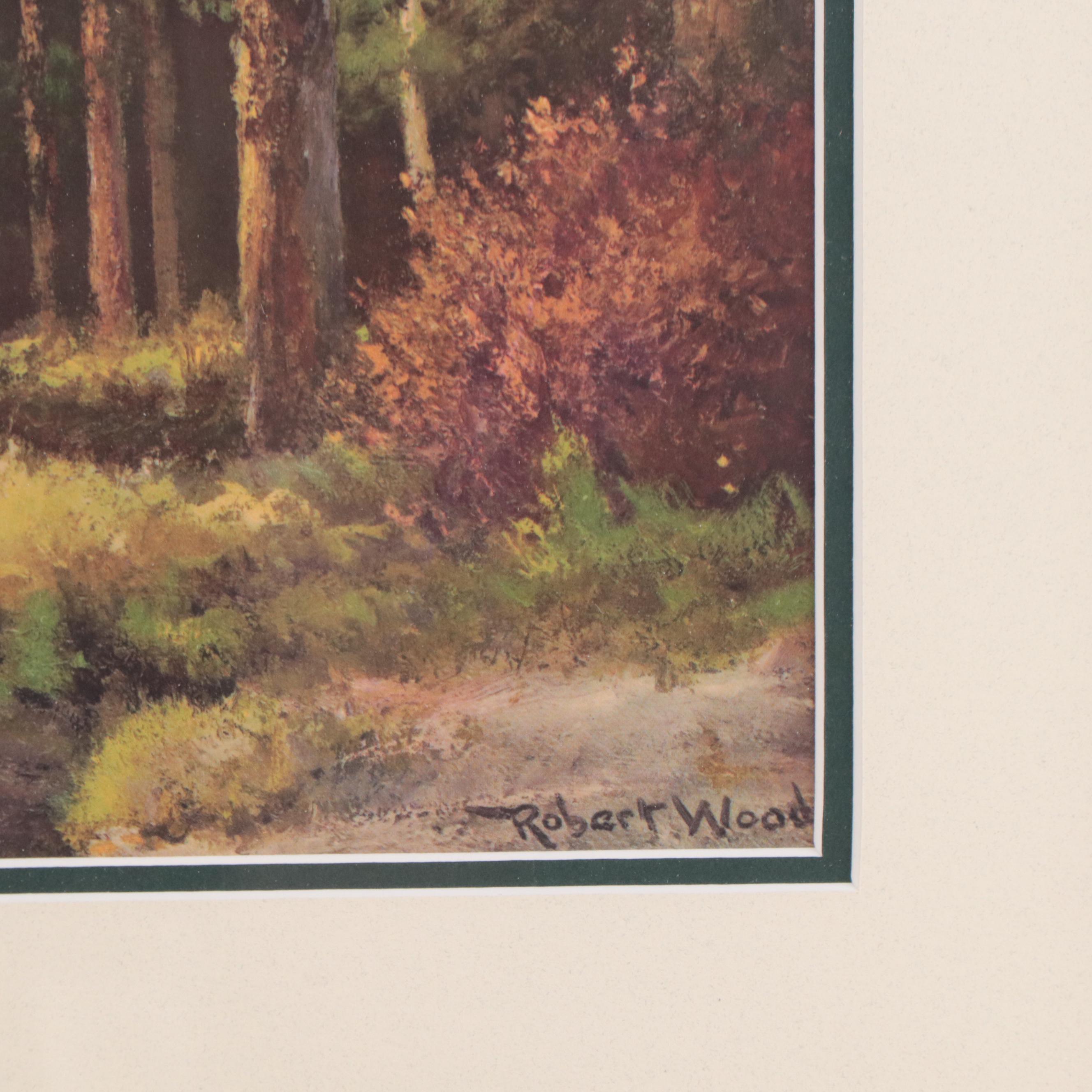 Robert Wood Landscape Offset Lithograph, Mid-20th Century