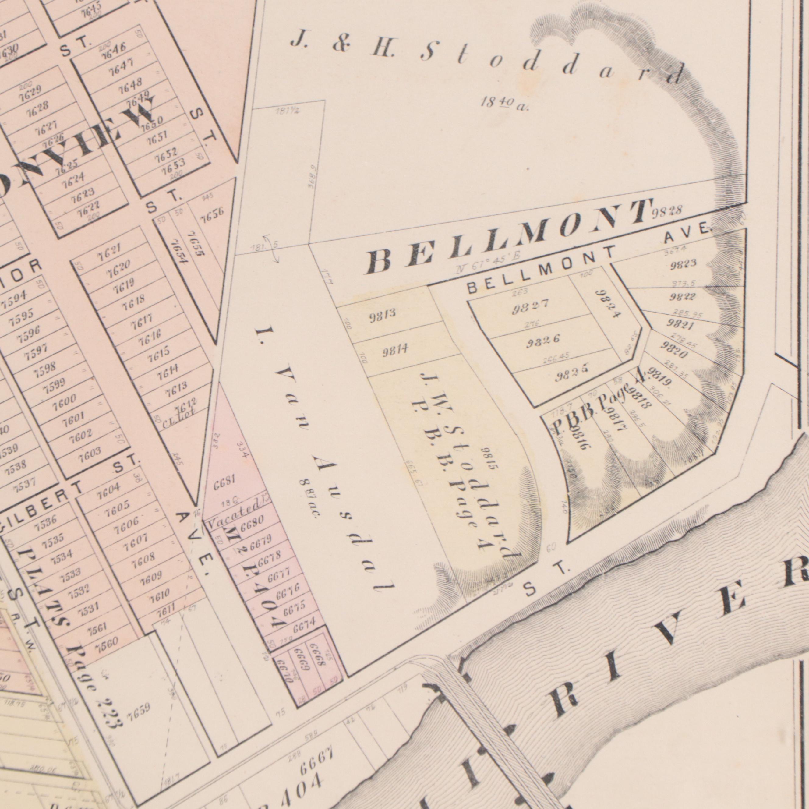 Lithograph Map "Tenth Ward," 1871