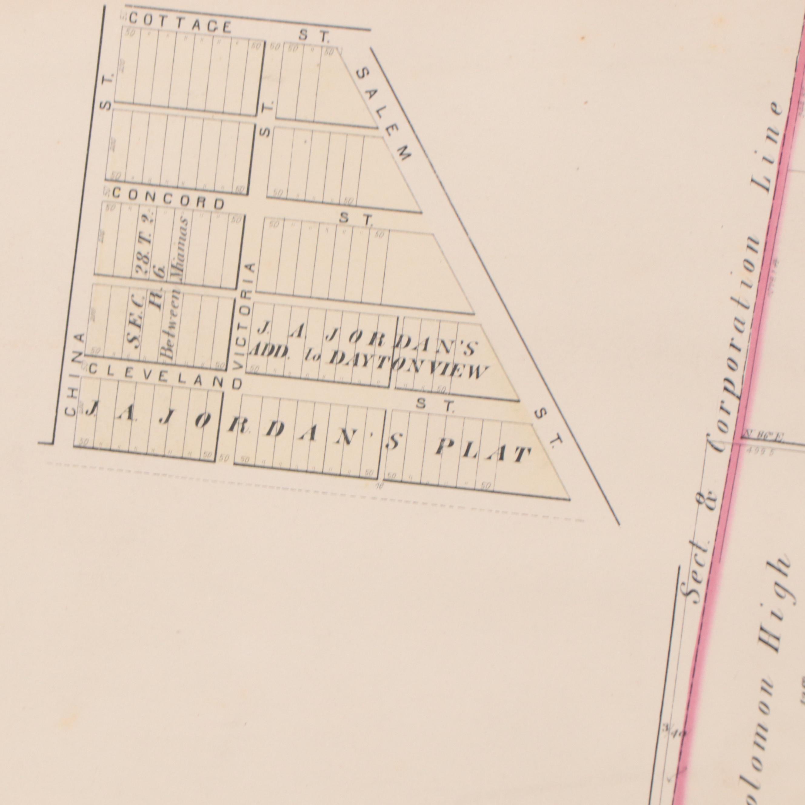 Lithograph Map "Tenth Ward," 1871