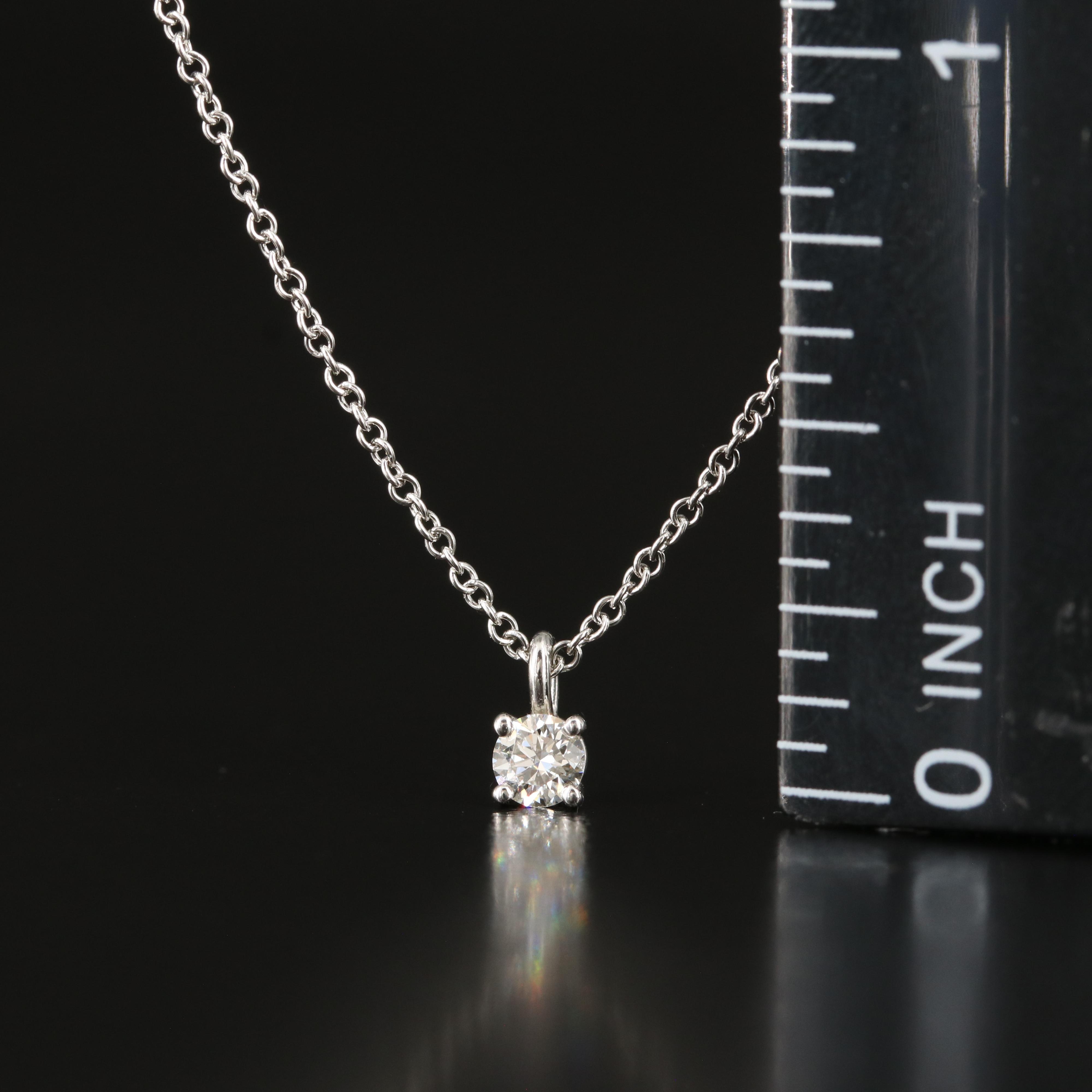 Tiffany & Co. Platinum Solitaire Pendant Necklace