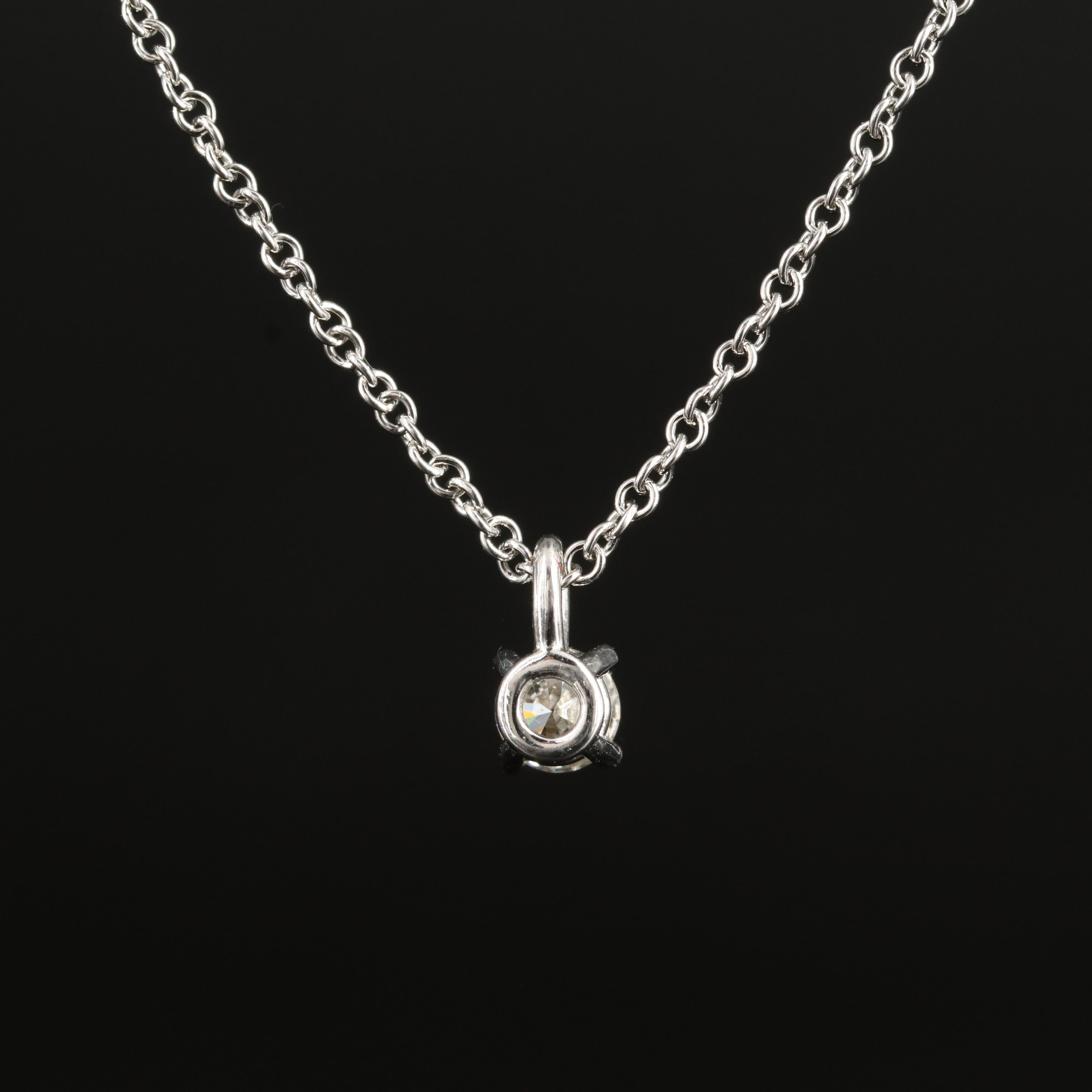 Tiffany & Co. Platinum Solitaire Pendant Necklace
