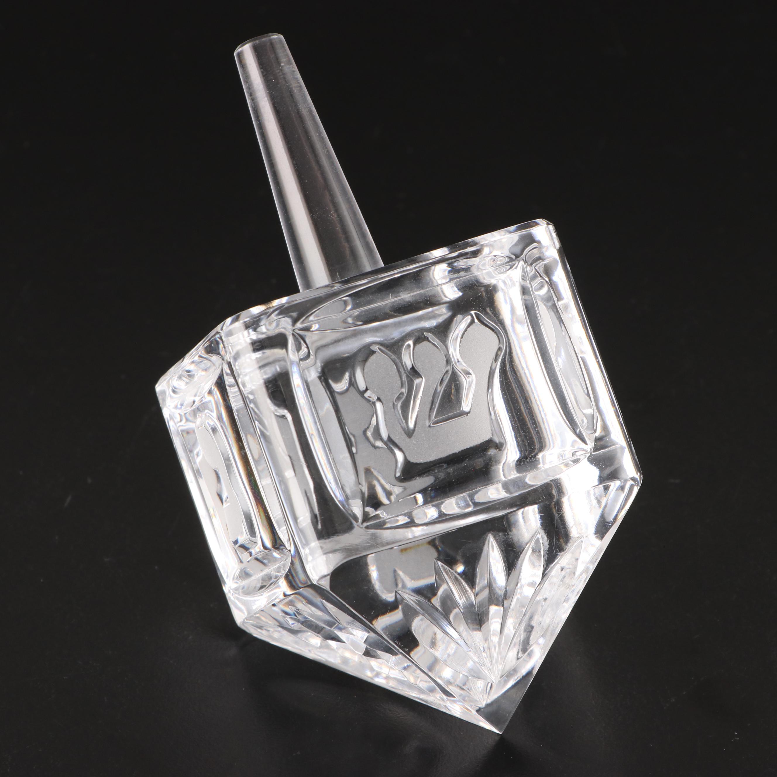 Waterford Crystal Dreidel and Star of David Paperweights
