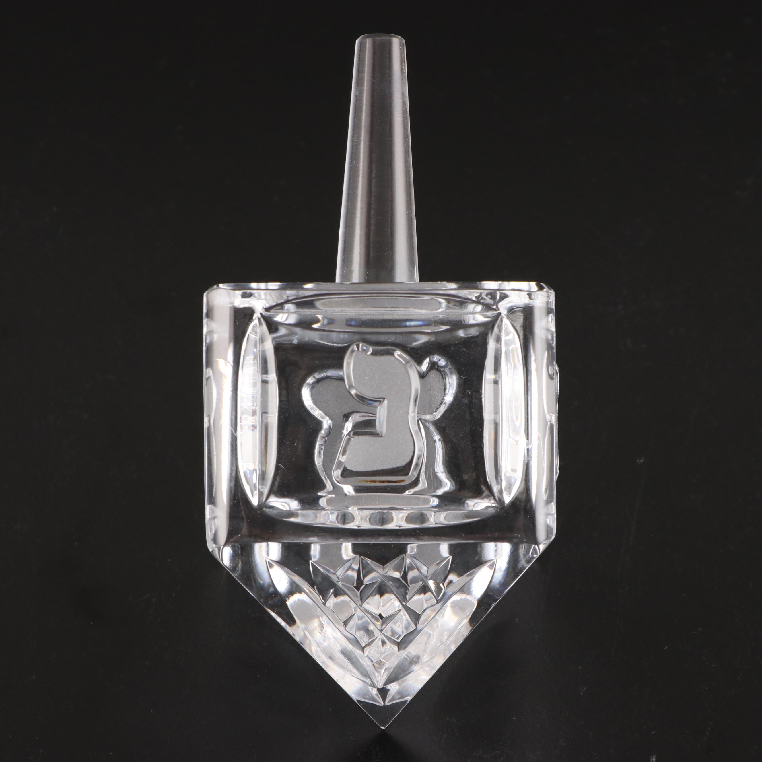 Waterford Crystal Dreidel and Star of David Paperweights