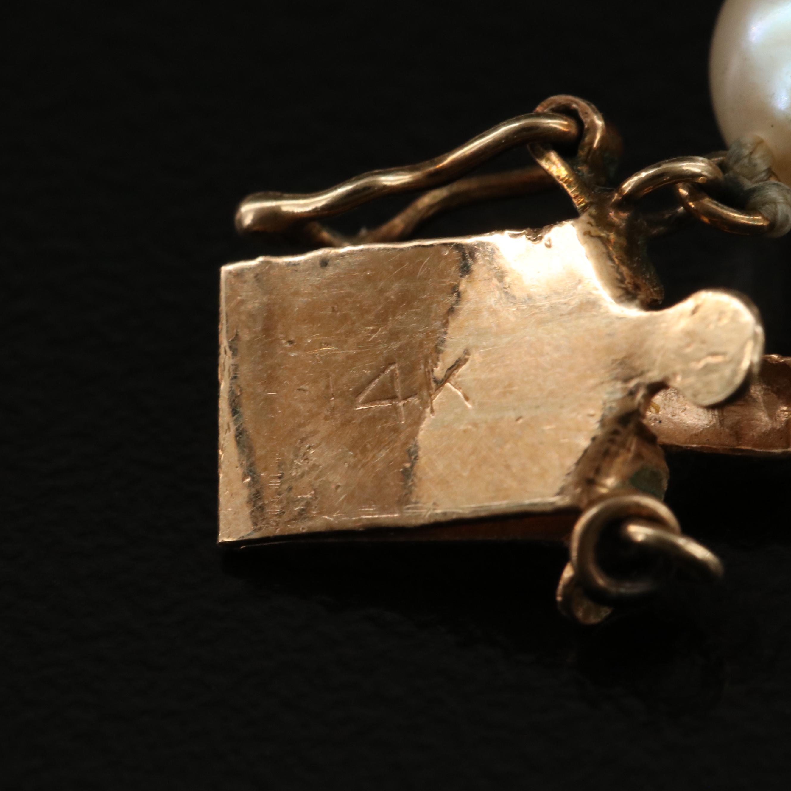 Pearl and Diamond Necklace with 14K Clasp