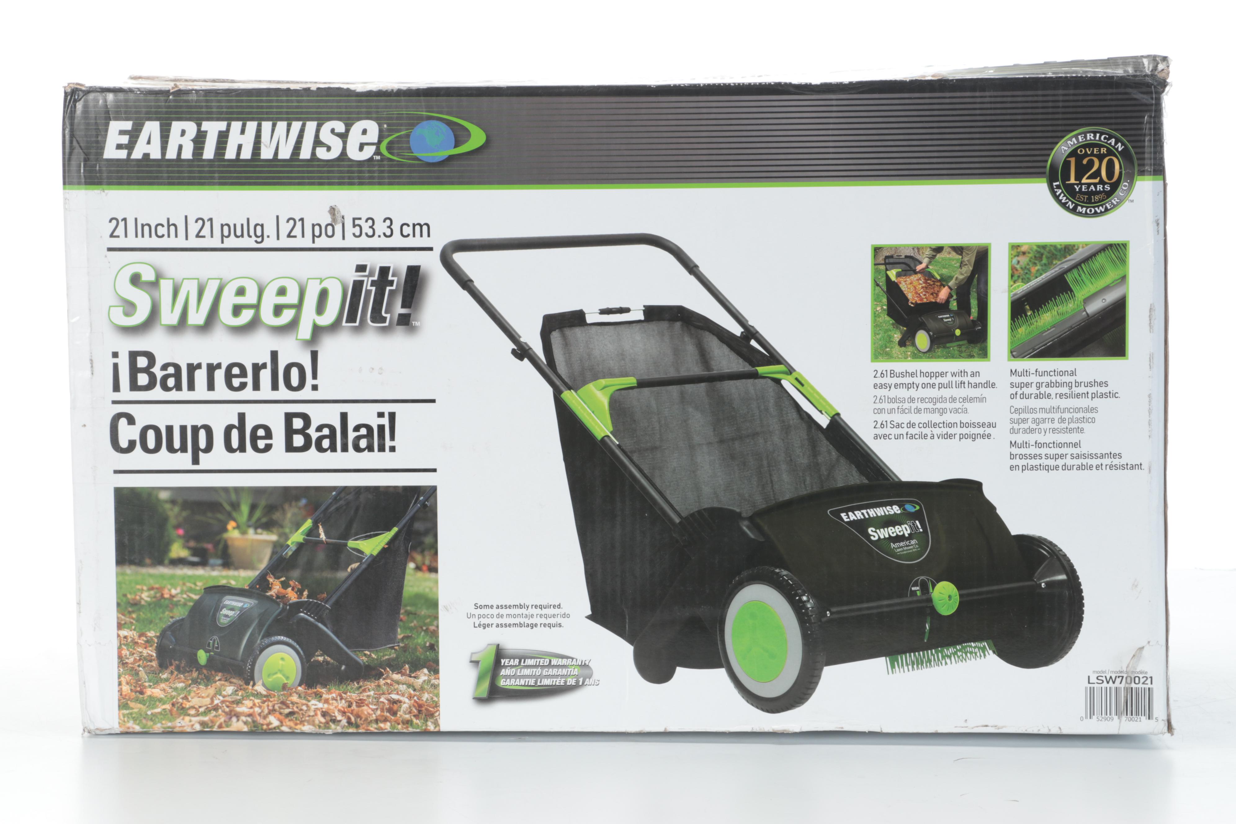 Earthwise Sweep It! Push Leaf and Grass Lawn Sweeper