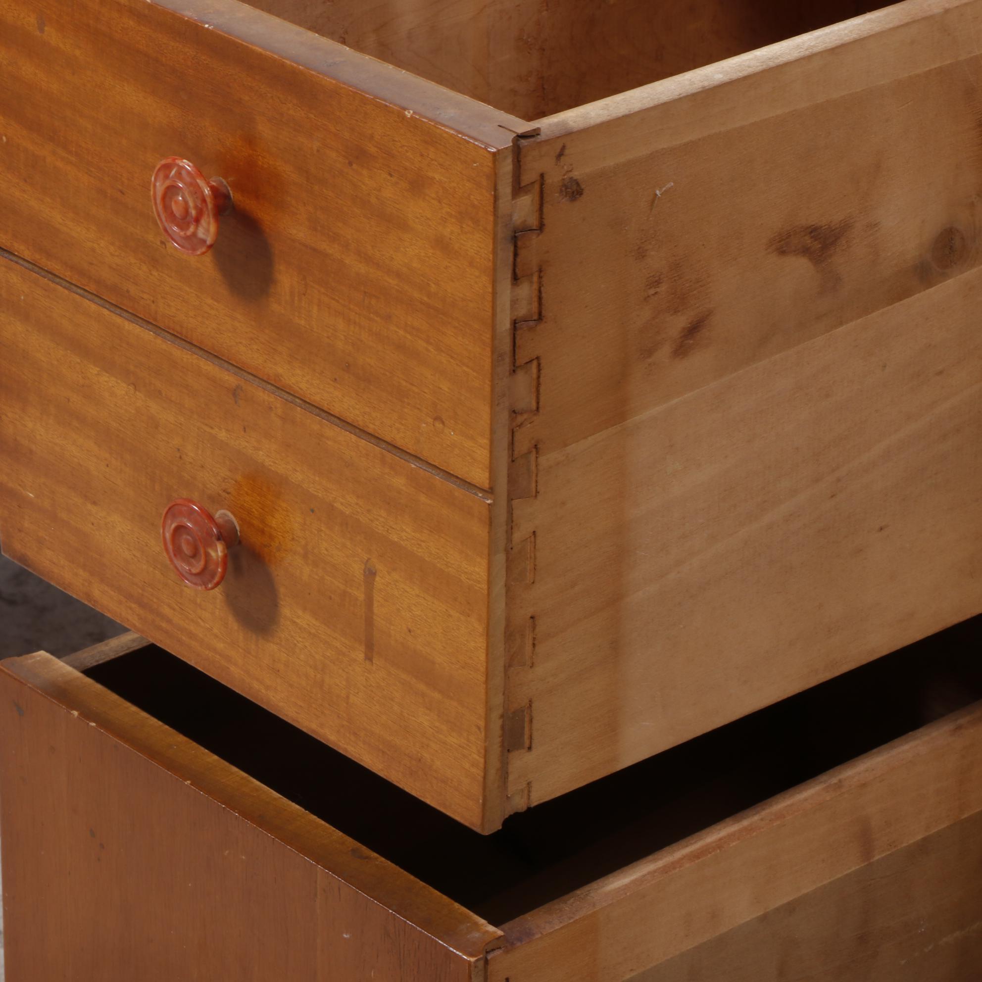 Webb Furniture Co. Art Deco Waterfall Vanity Table and Stool, circa 1930