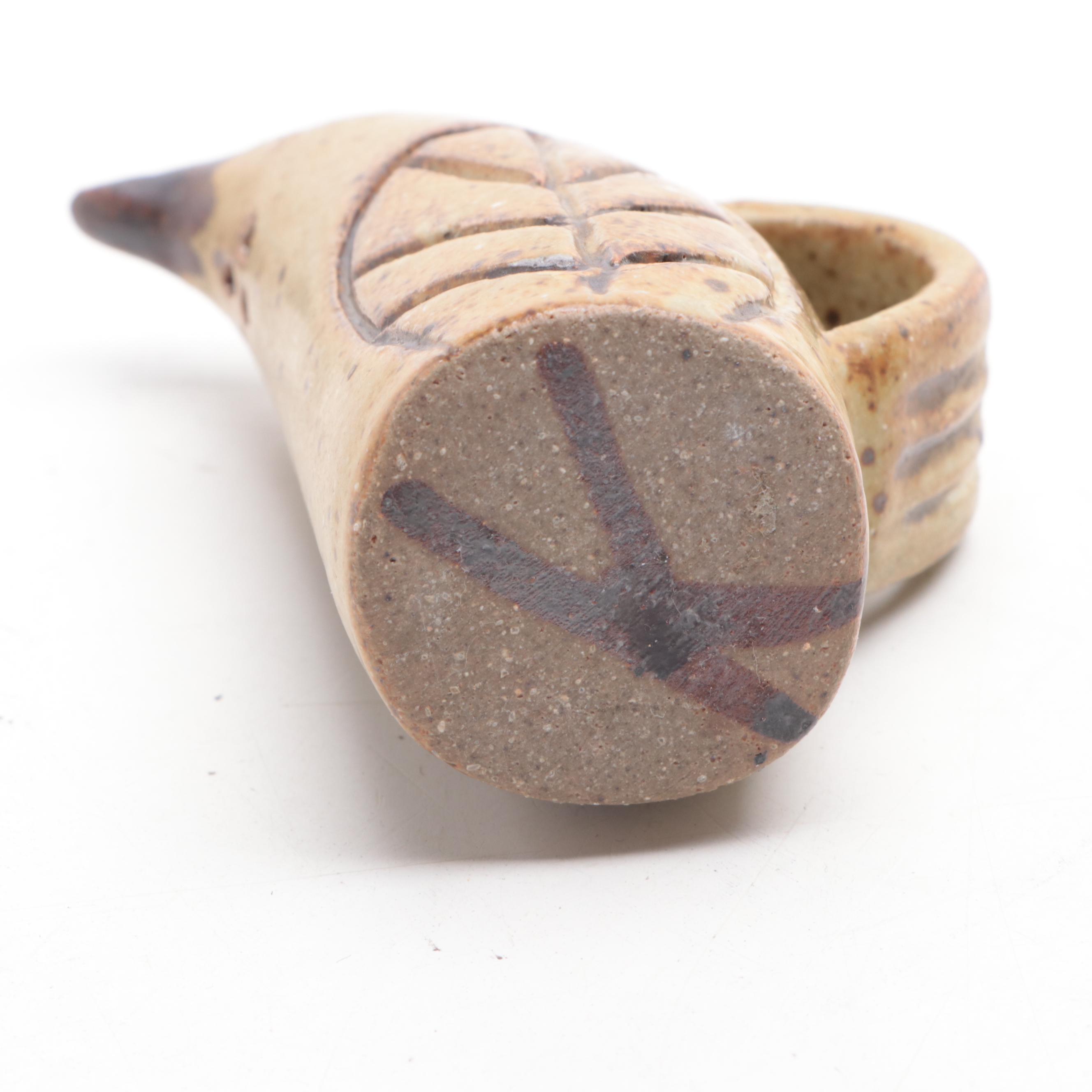 Abraham Palatnik Lucite Owl Sculpture with Bird Motif Ceramic Shakers