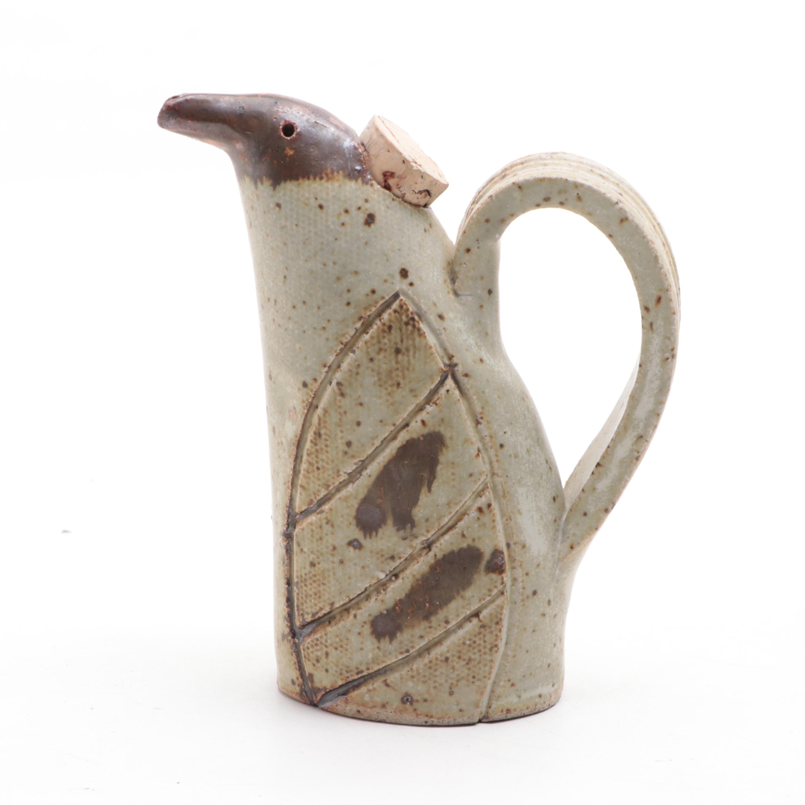 Abraham Palatnik Lucite Owl Sculpture with Bird Motif Ceramic Shakers