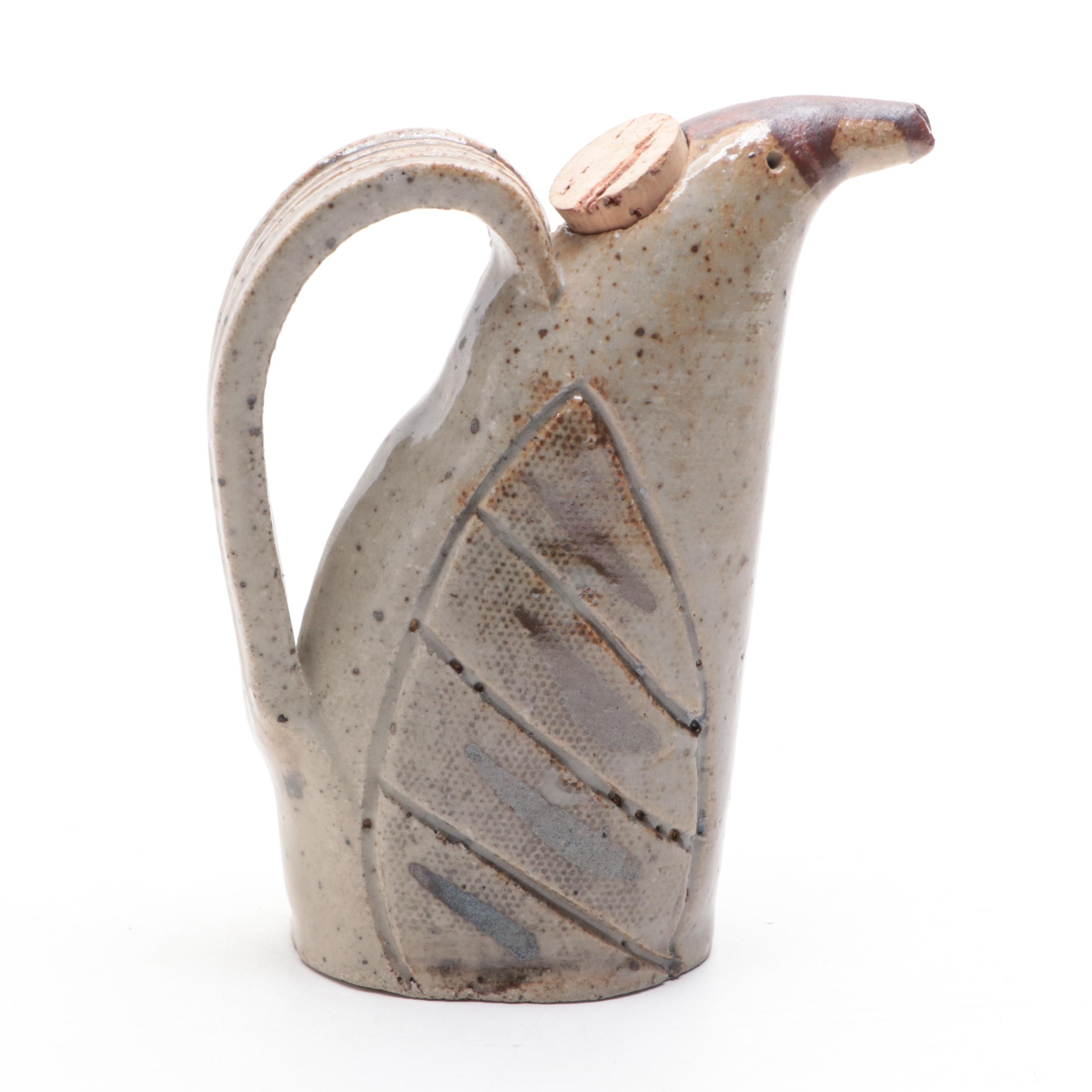 Abraham Palatnik Lucite Owl Sculpture with Bird Motif Ceramic Shakers