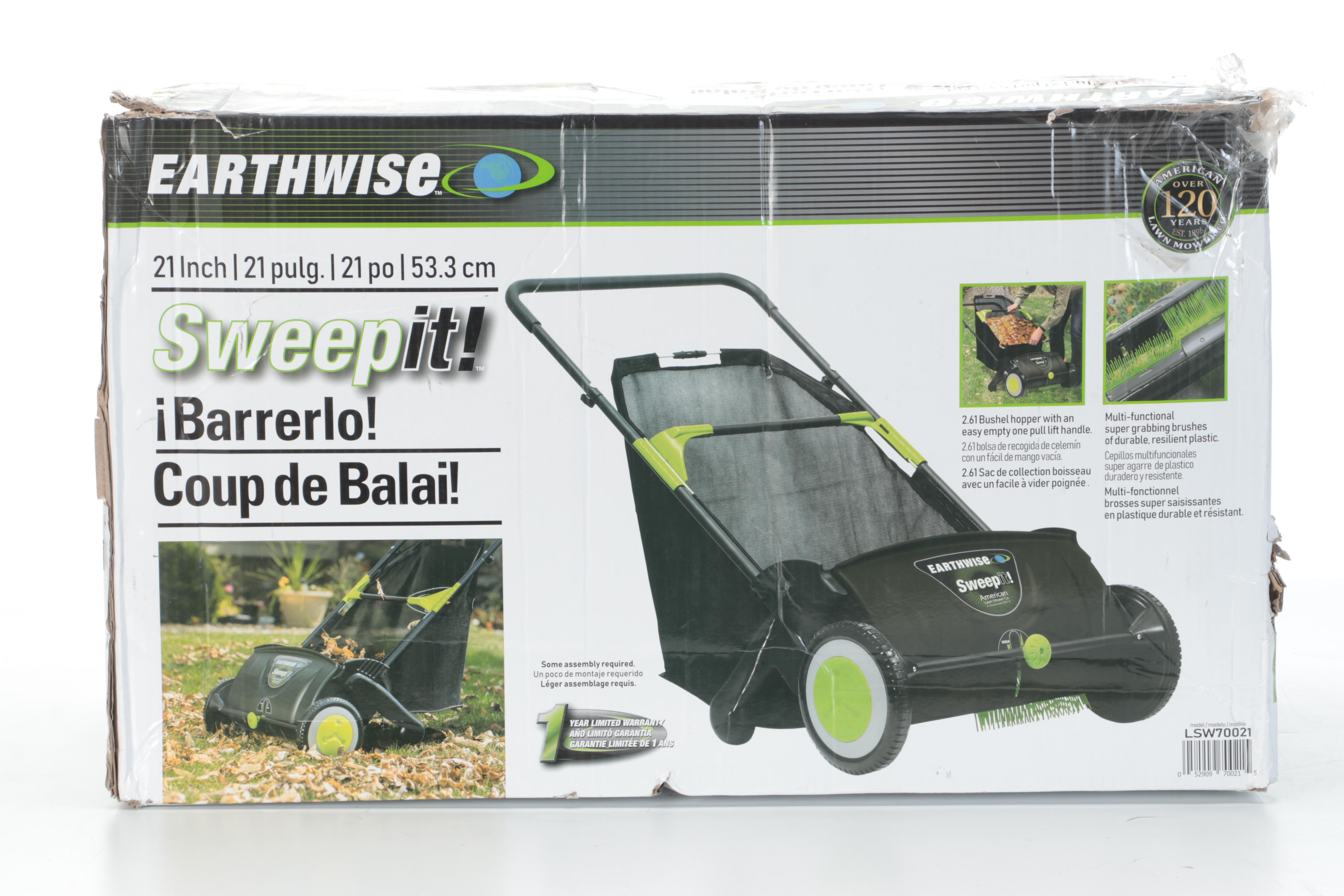 Earthwise Sweep It! Push Leaf and Grass Lawn Sweeper