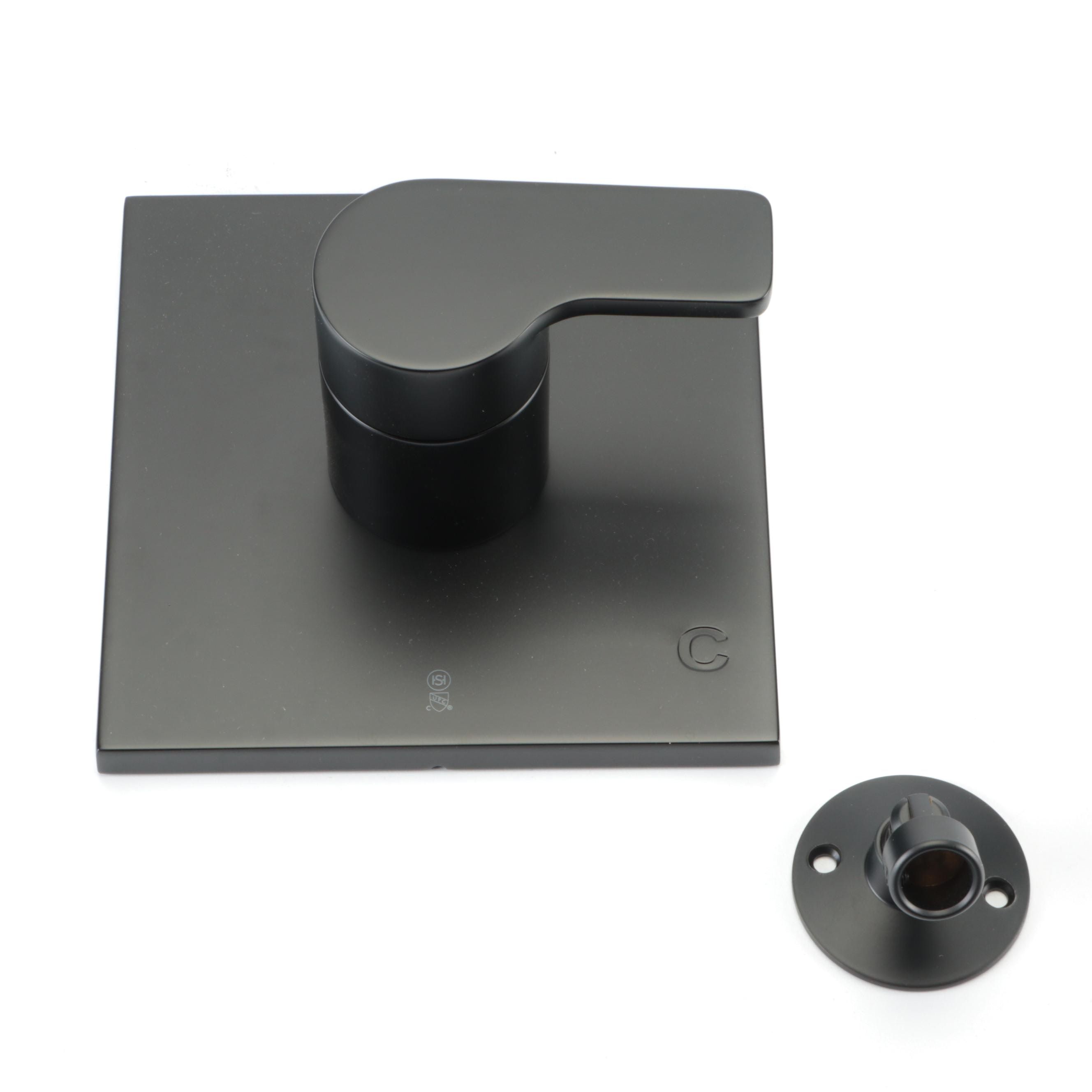 Pressure Balance Shower Valve Trim Kit and Swivel Shower Support in Matte Black