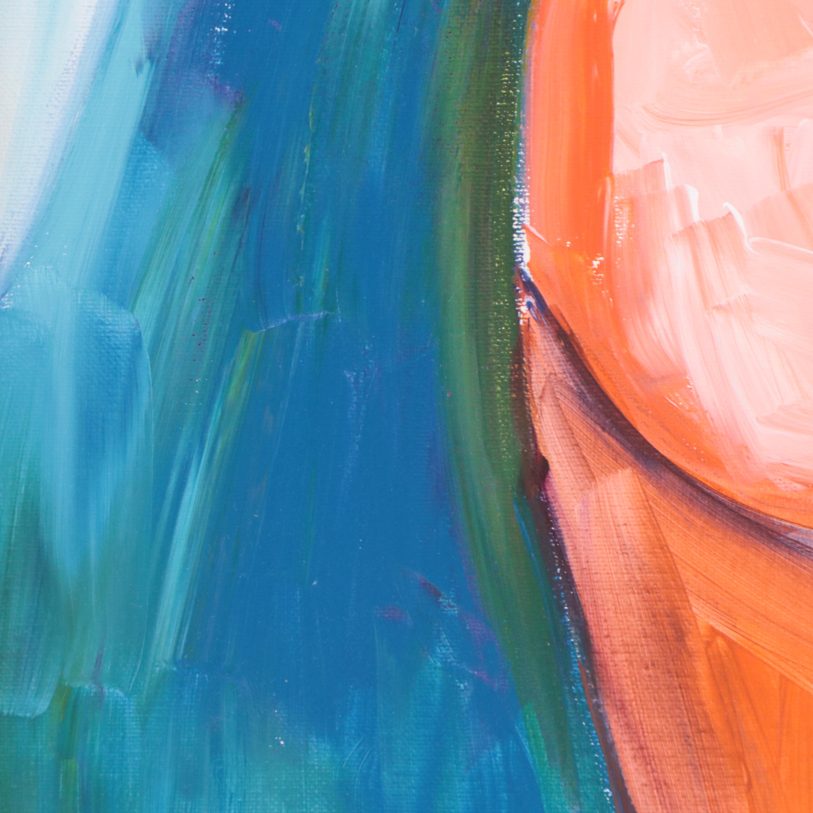 Fauvist Style Portrait Acrylic Painting, 21st Century