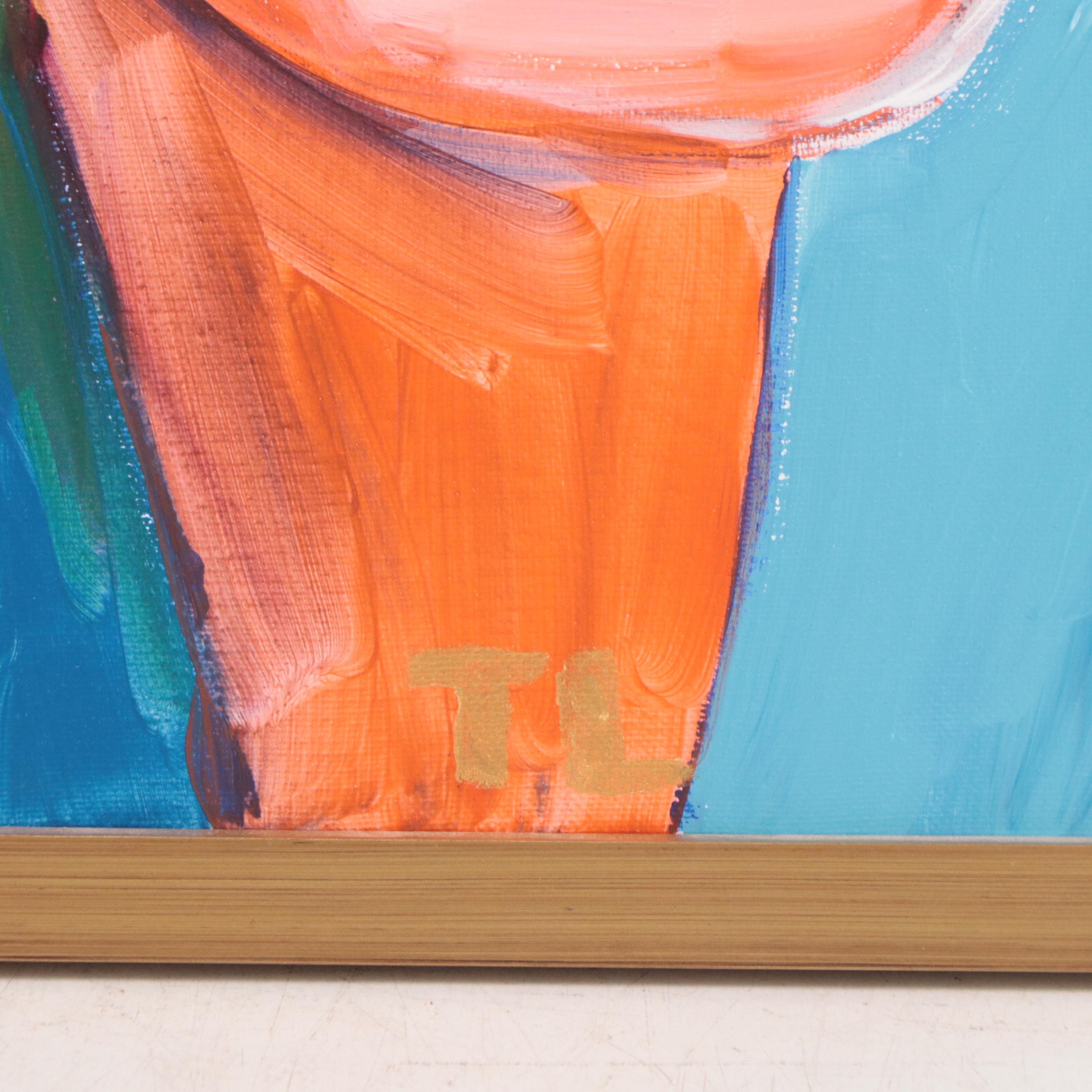 Fauvist Style Portrait Acrylic Painting, 21st Century