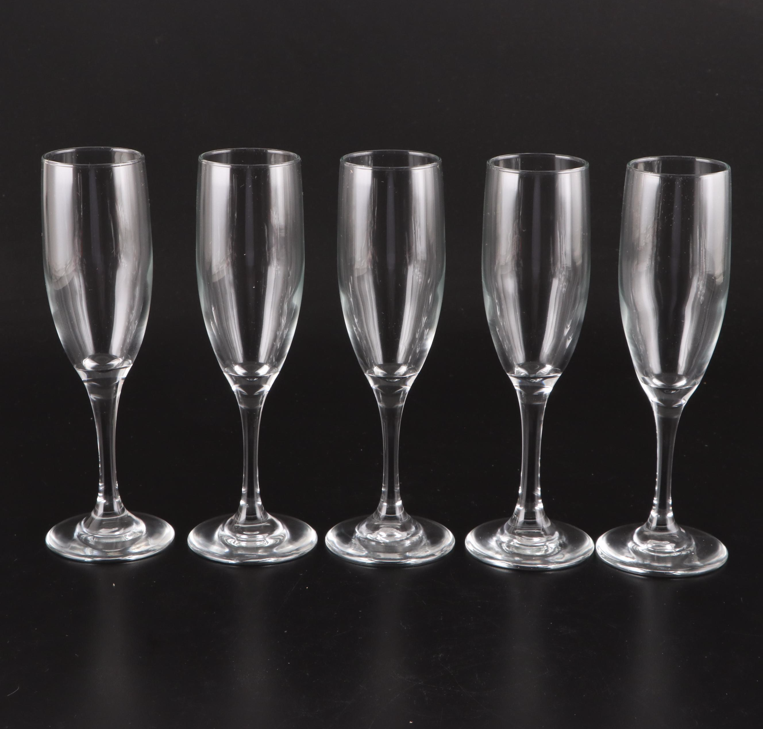 Libbey "Classic" Clear Glass Champagne Flutes and Wine Glasses