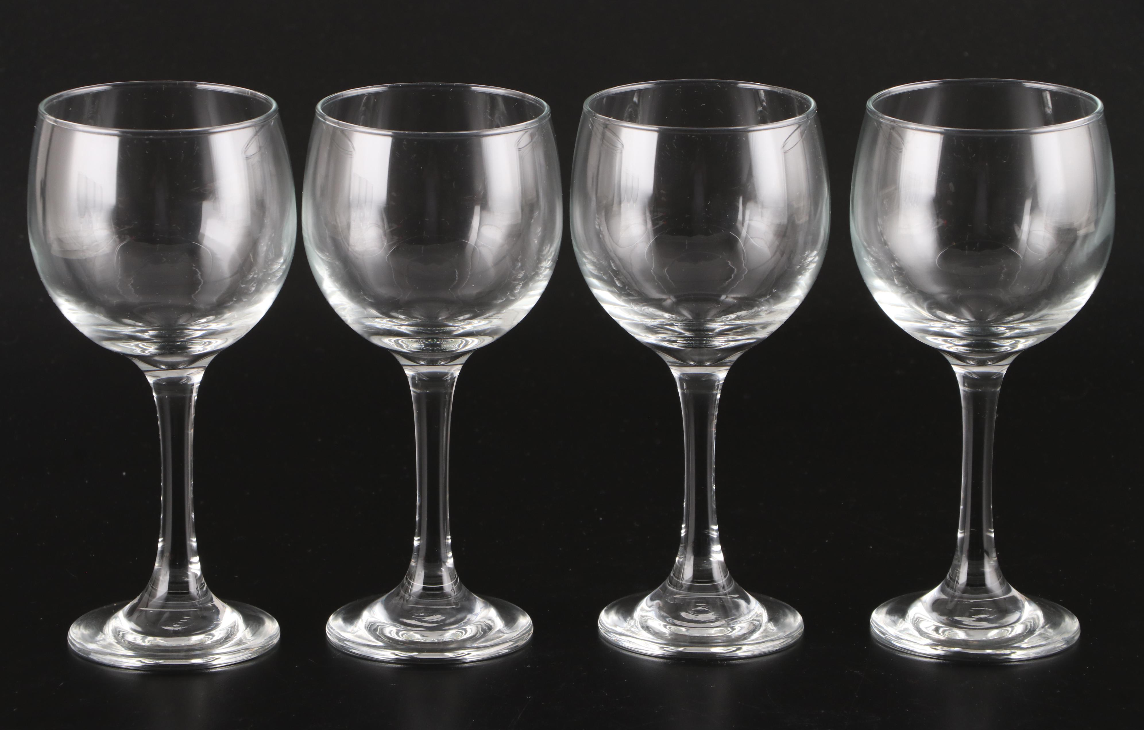 Libbey "Classic" Clear Glass Champagne Flutes and Wine Glasses