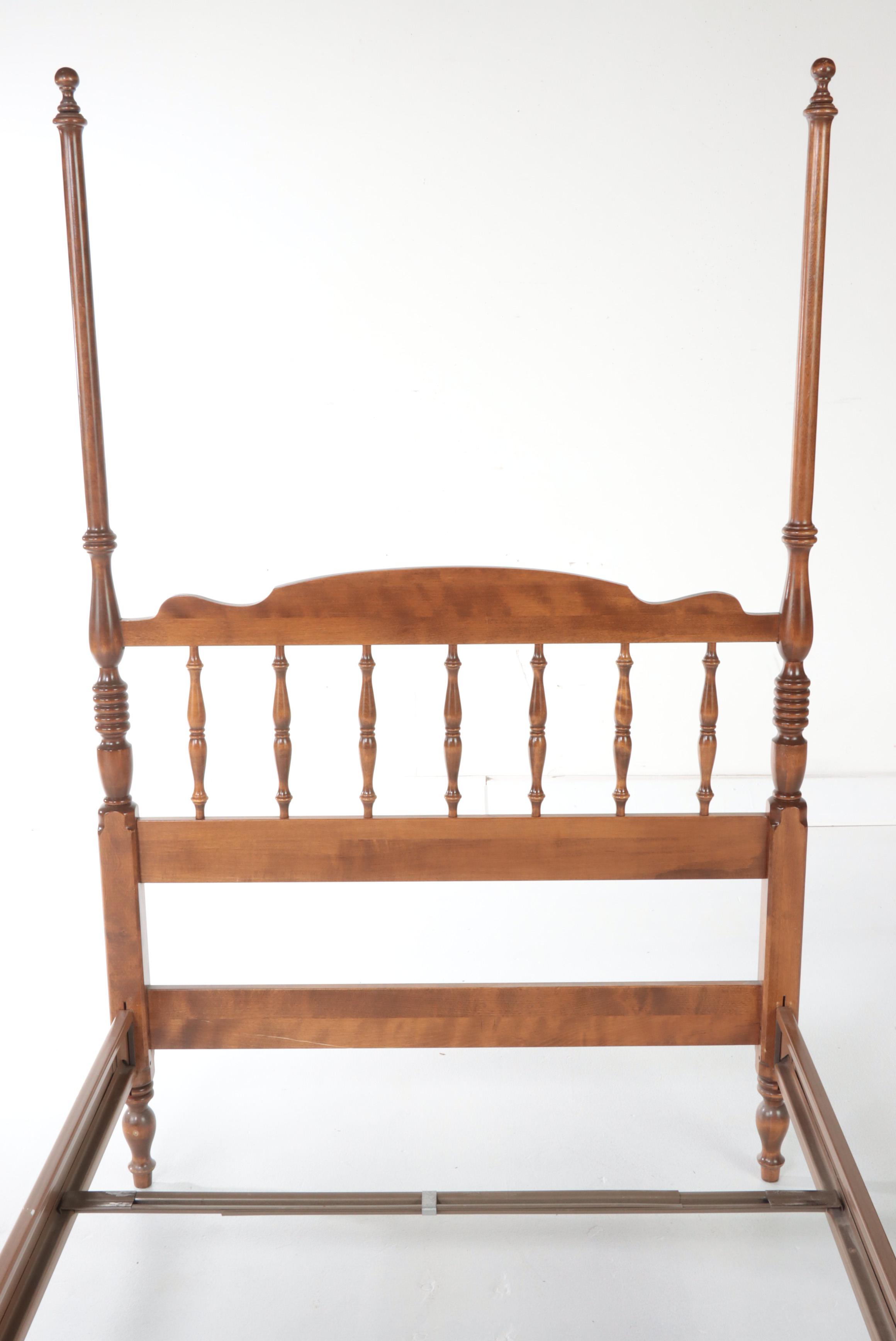 Ethan Allen Hardwood Twin Four-Poster Bed Frame