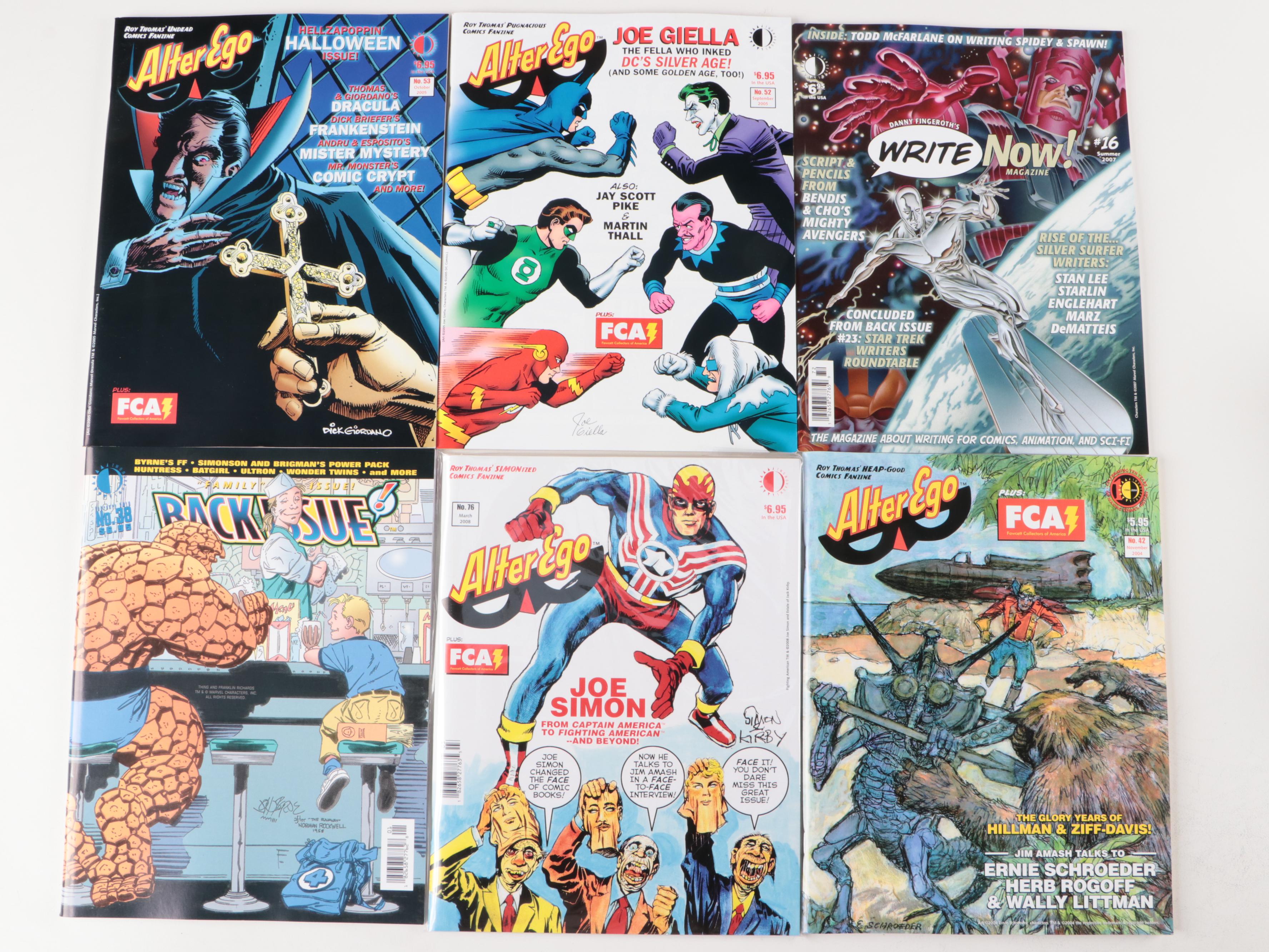 "Write Now!", "Back Issue", "Alter Ego" Comic Book Magazines