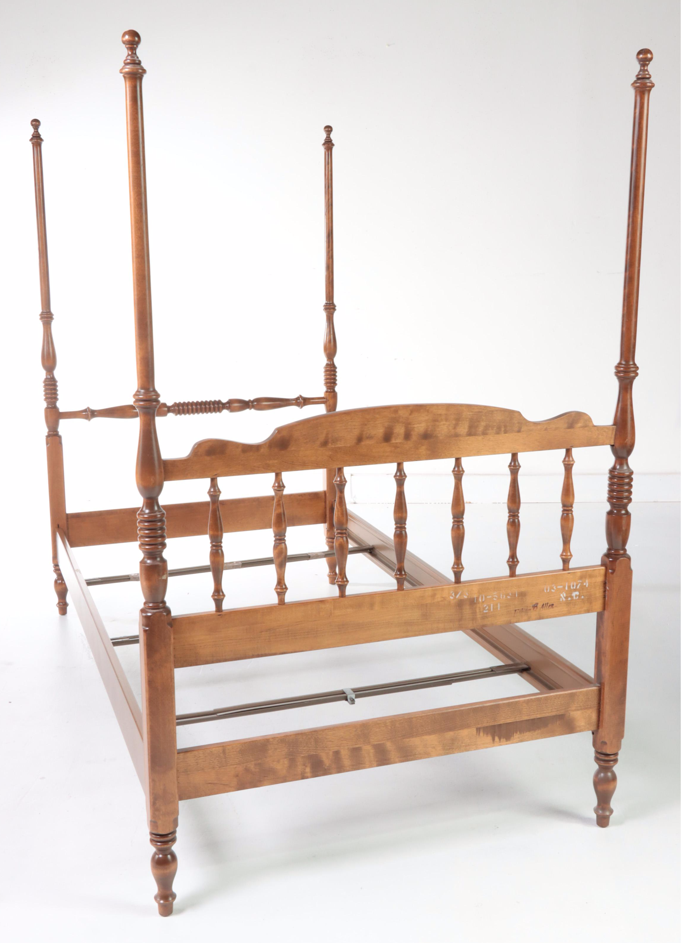 Ethan Allen Hardwood Twin Four-Poster Bed Frame