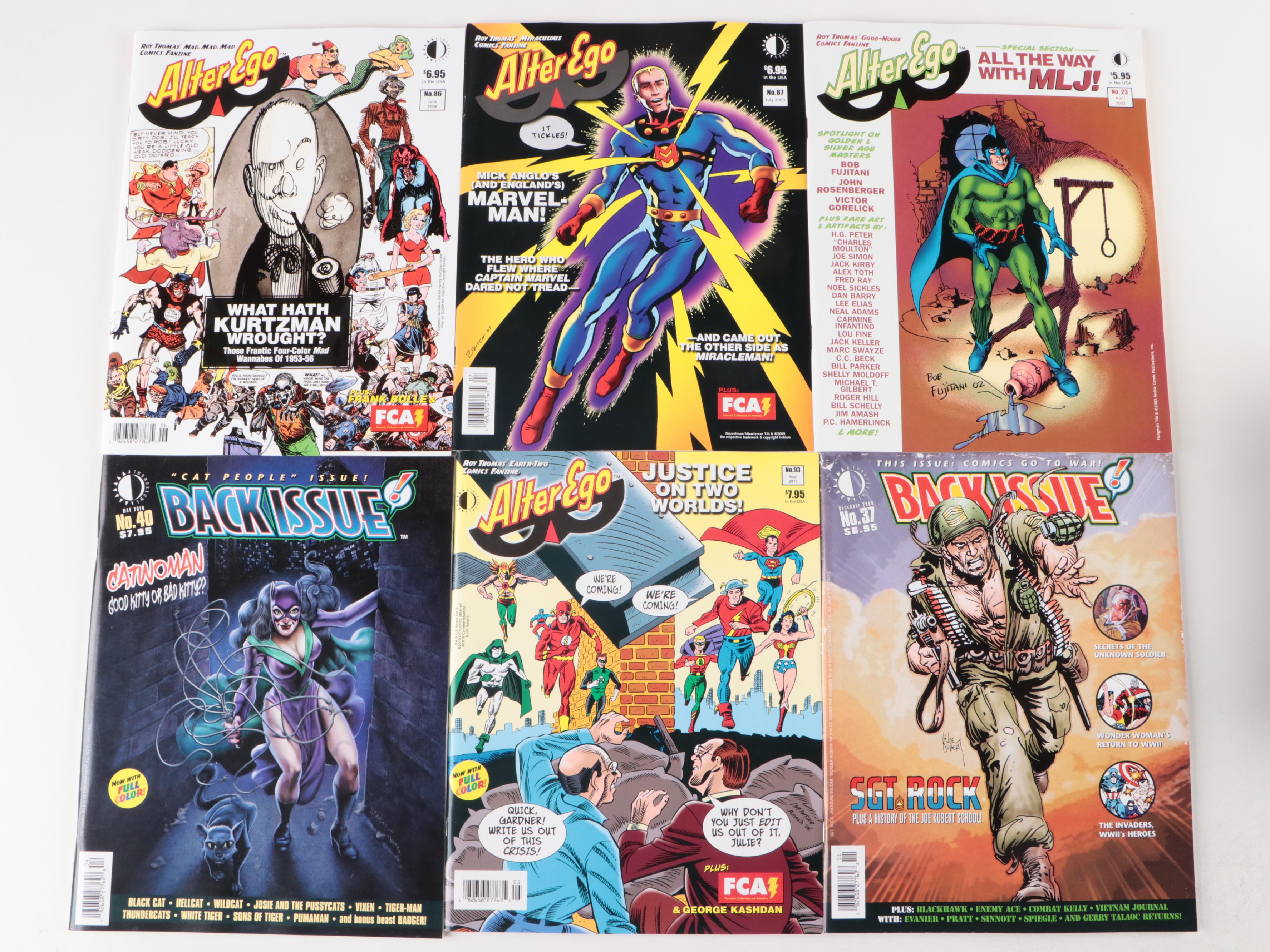 "Write Now!", "Back Issue", "Alter Ego" Comic Book Magazines