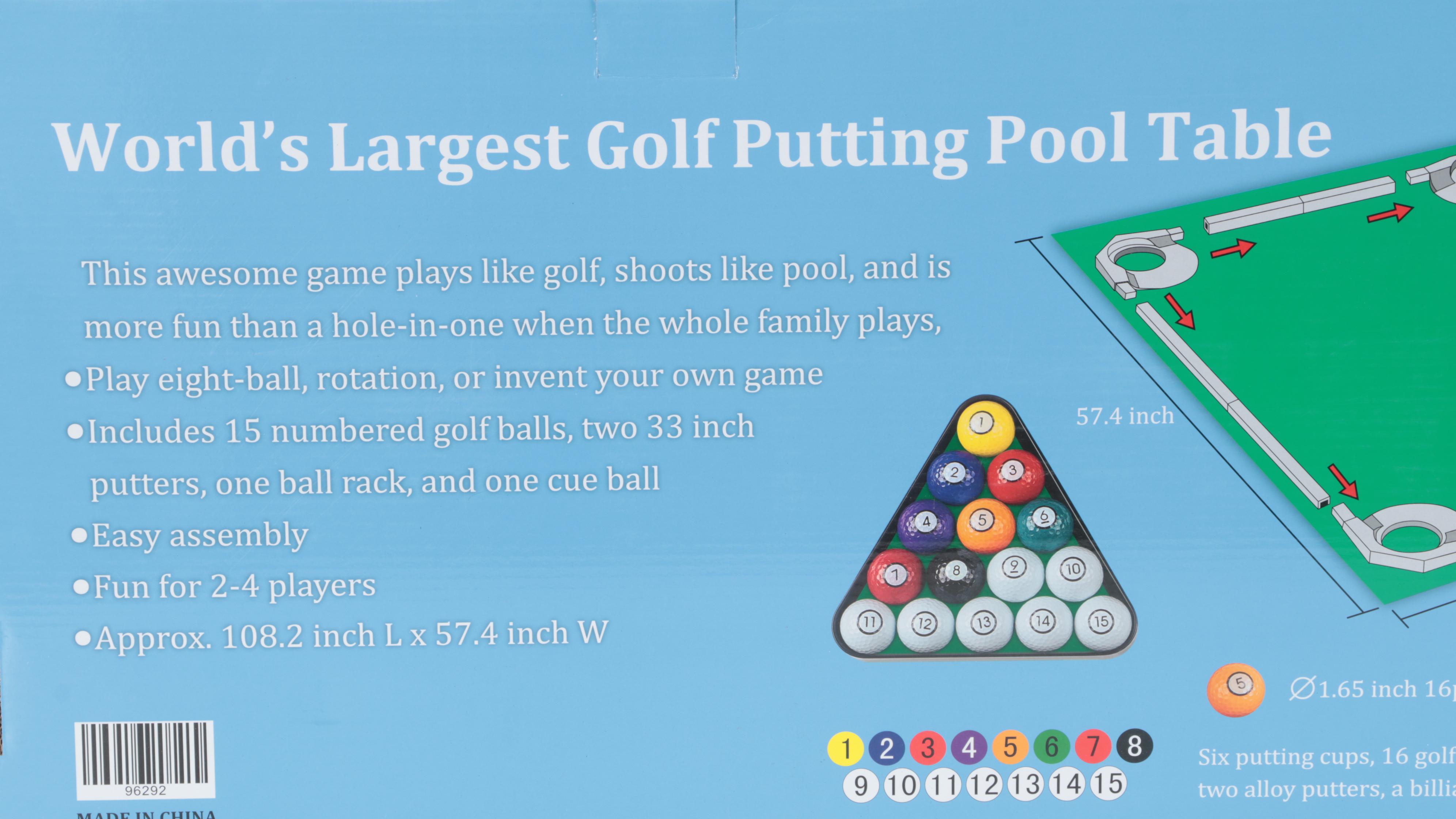 World's Largest Golf Putting Pool Table