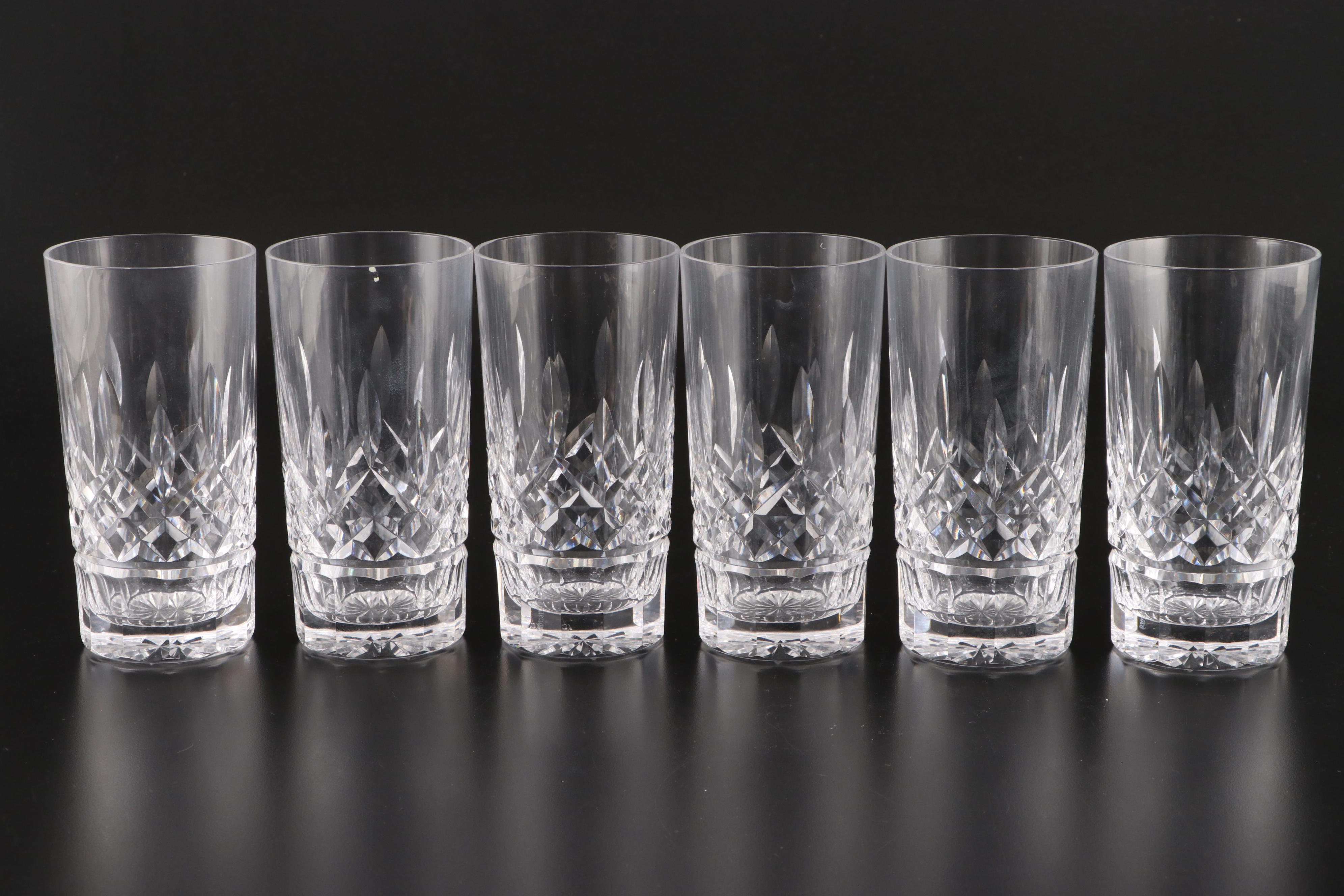Waterford Crystal "Lismore" Highballs and Roly Poly Glasses