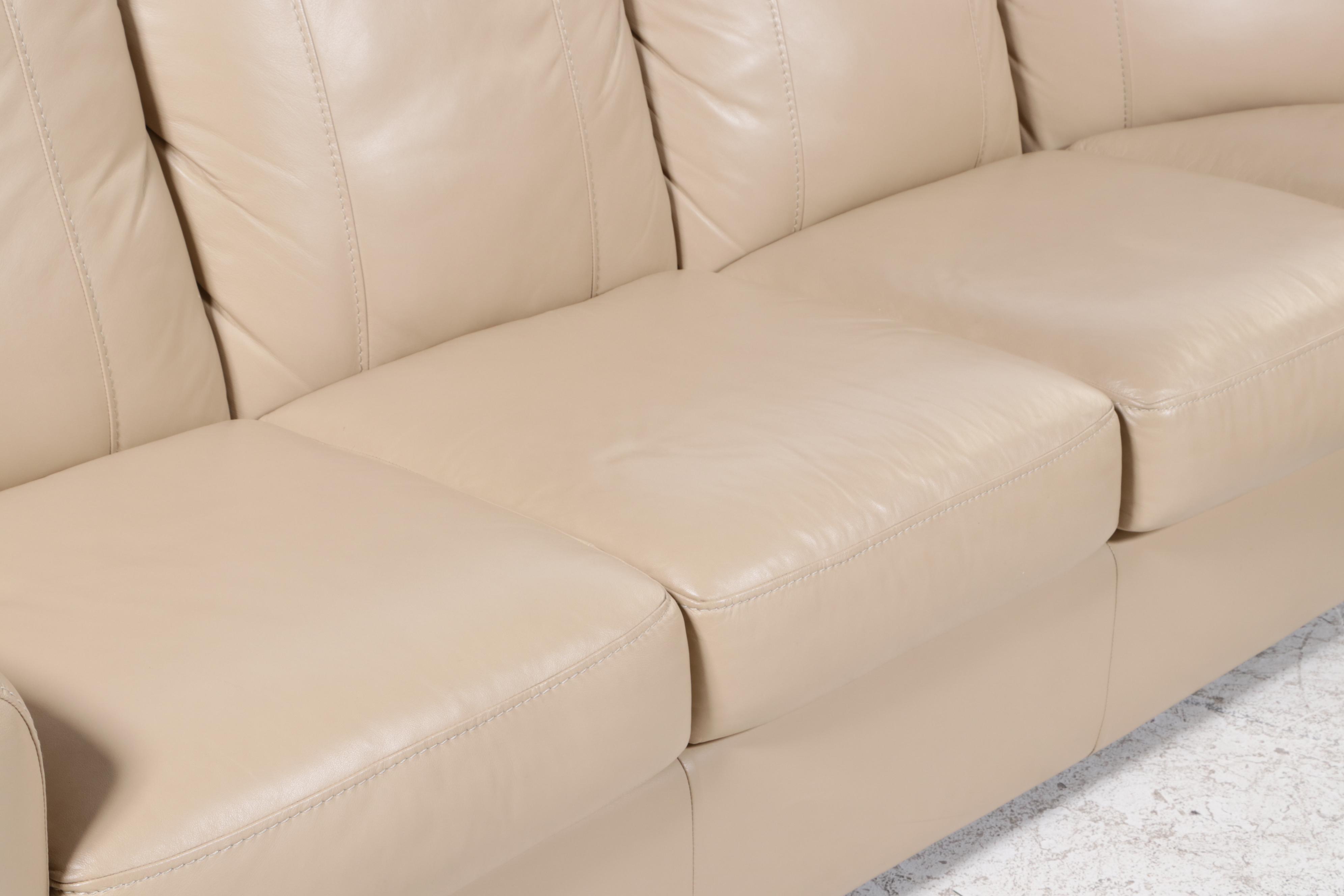 Furniture by Otmar "Jaymar" Leather Sectional Sofa and Ottoman