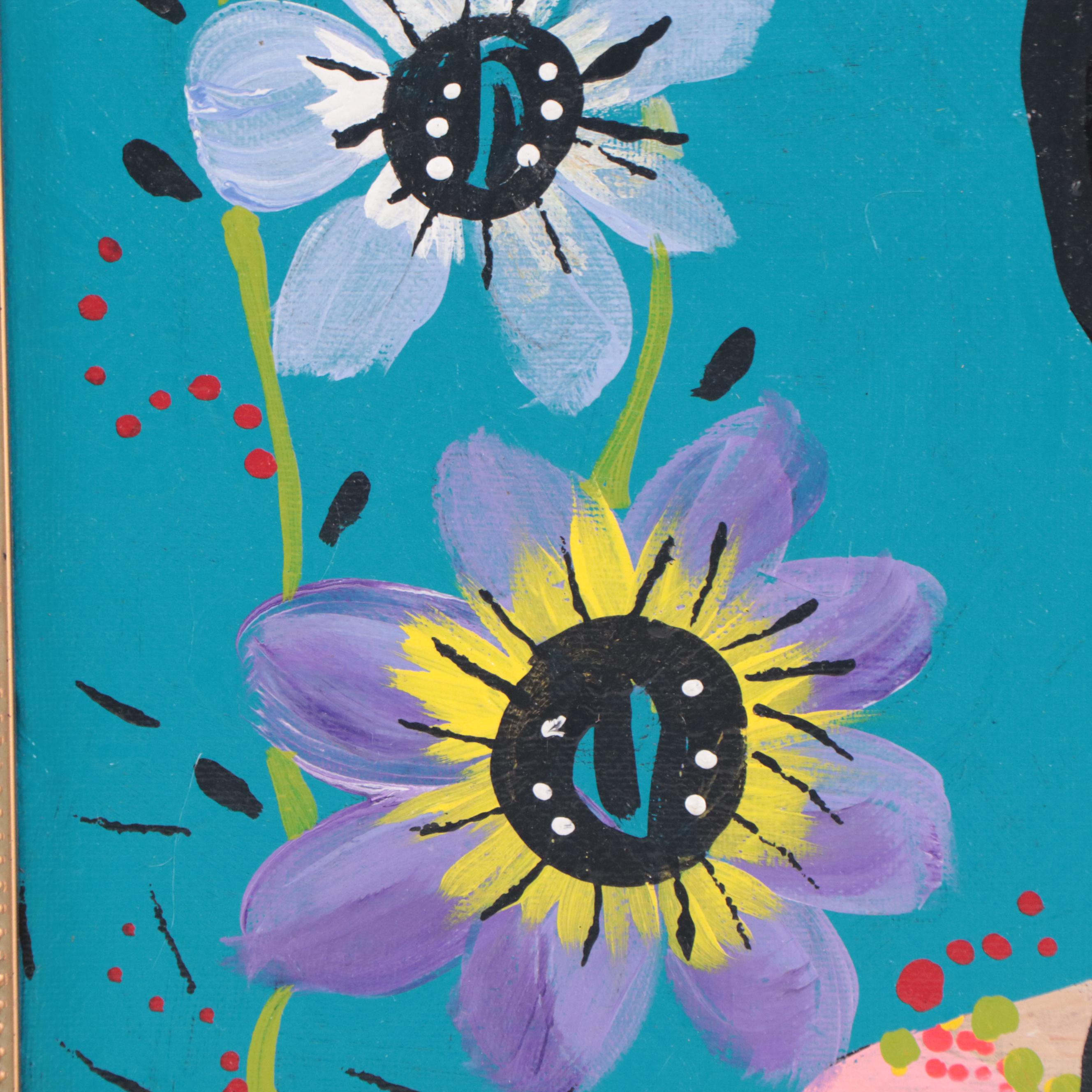 Shannon Eaton Acrylic Painting "Frida in her Garden," 2018