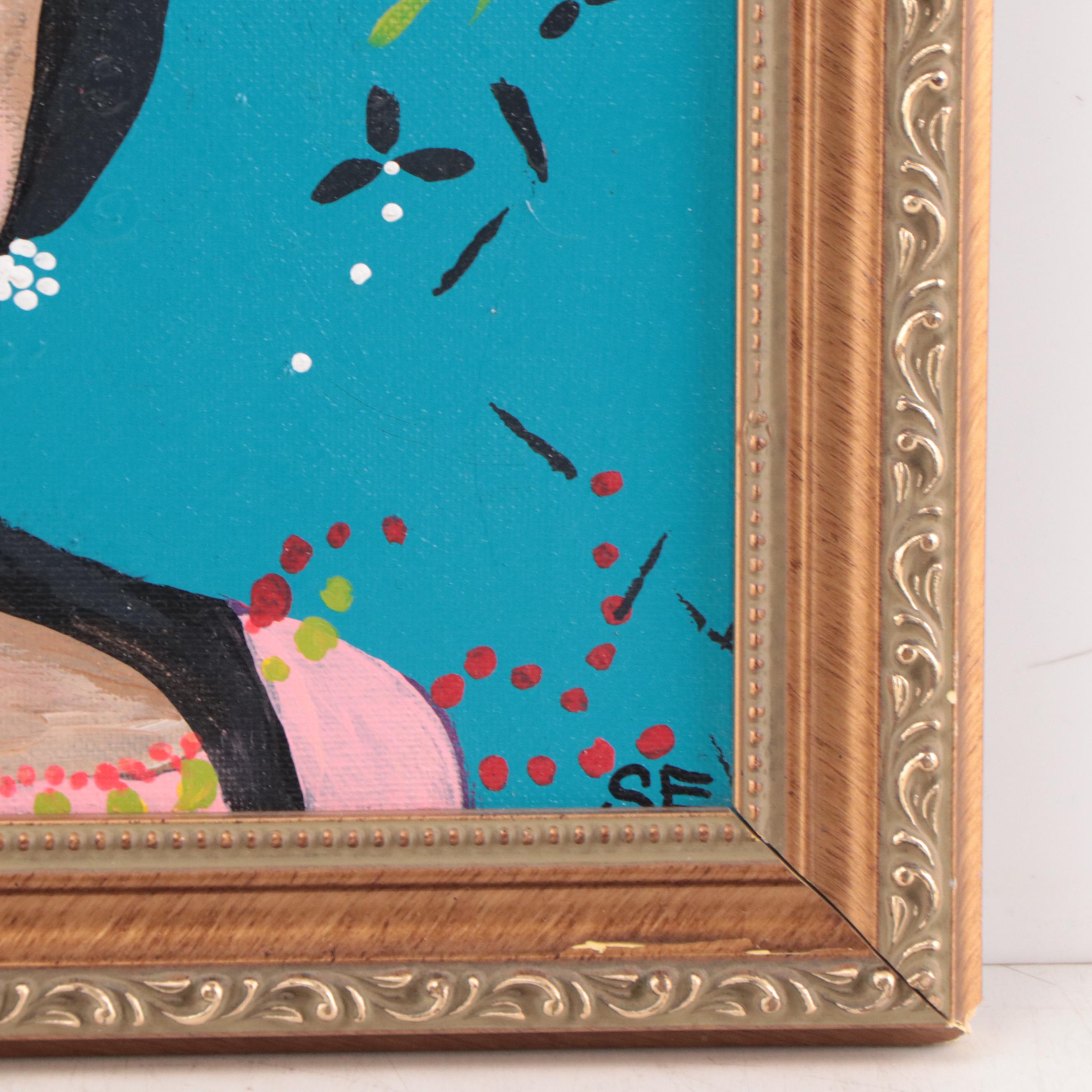 Shannon Eaton Acrylic Painting "Frida in her Garden," 2018