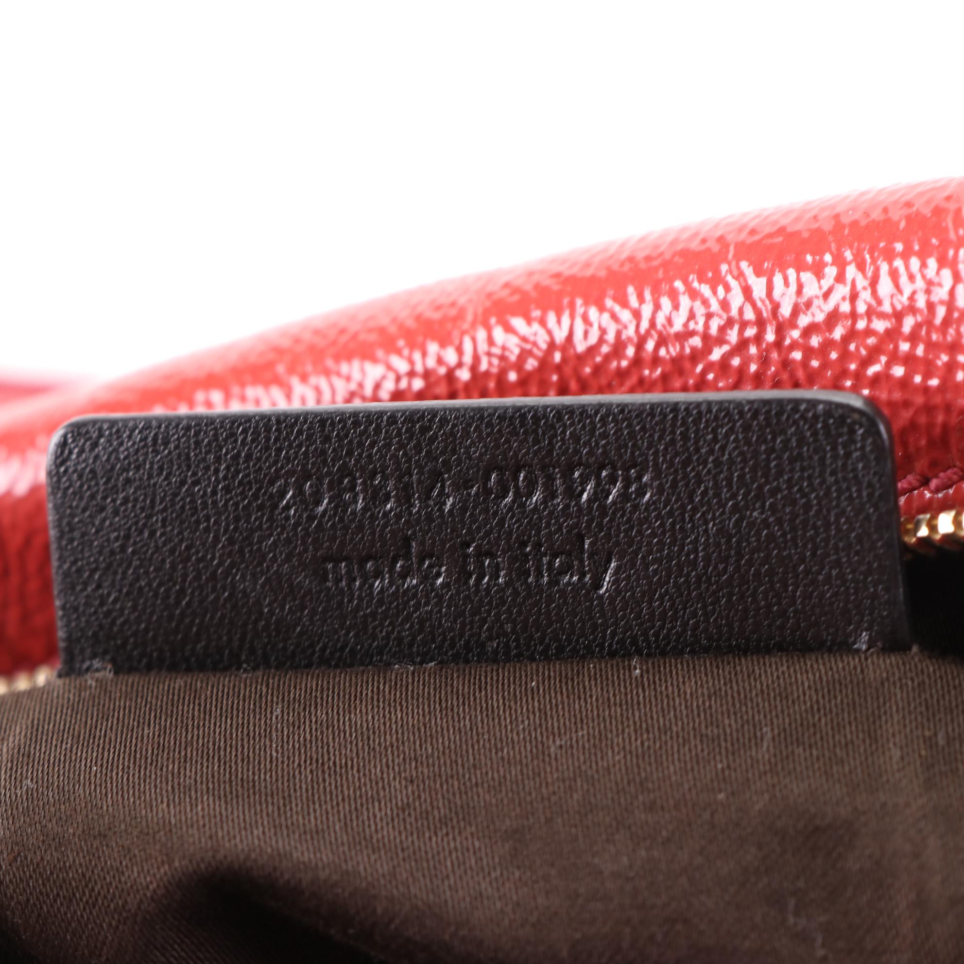 Yves Saint Laurent Easy Y Tote Bag in Red Textured Patent Leather