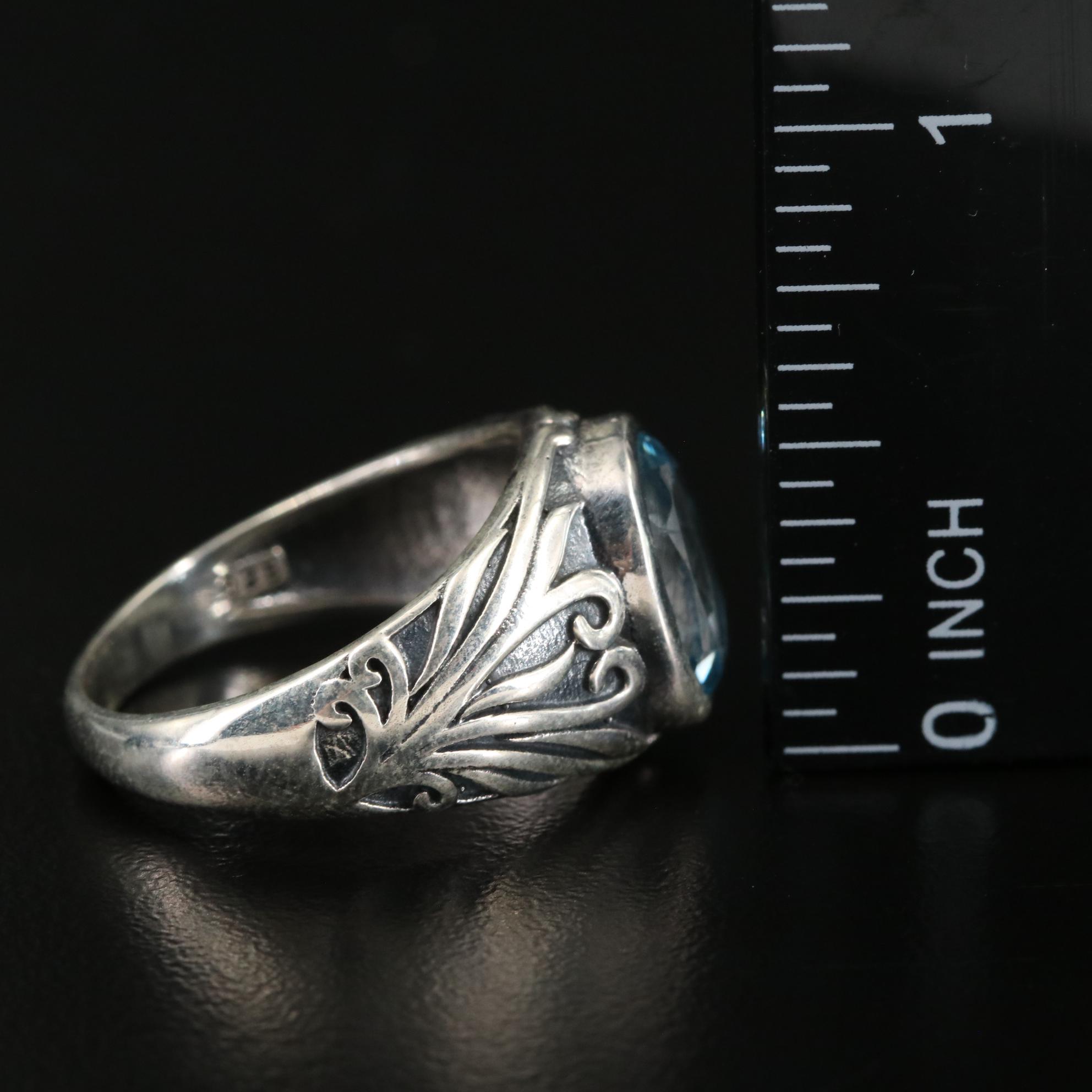 Sterling Blue Topaz Oval Ring