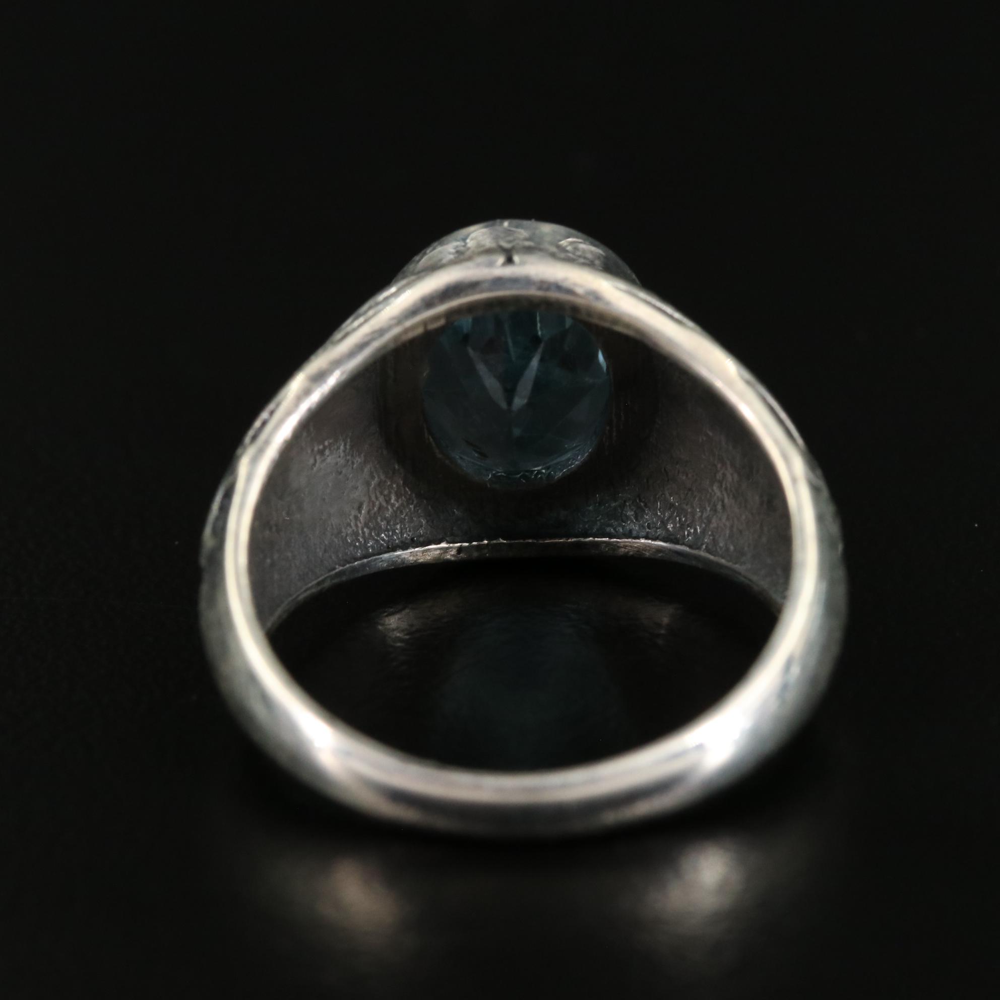 Sterling Blue Topaz Oval Ring