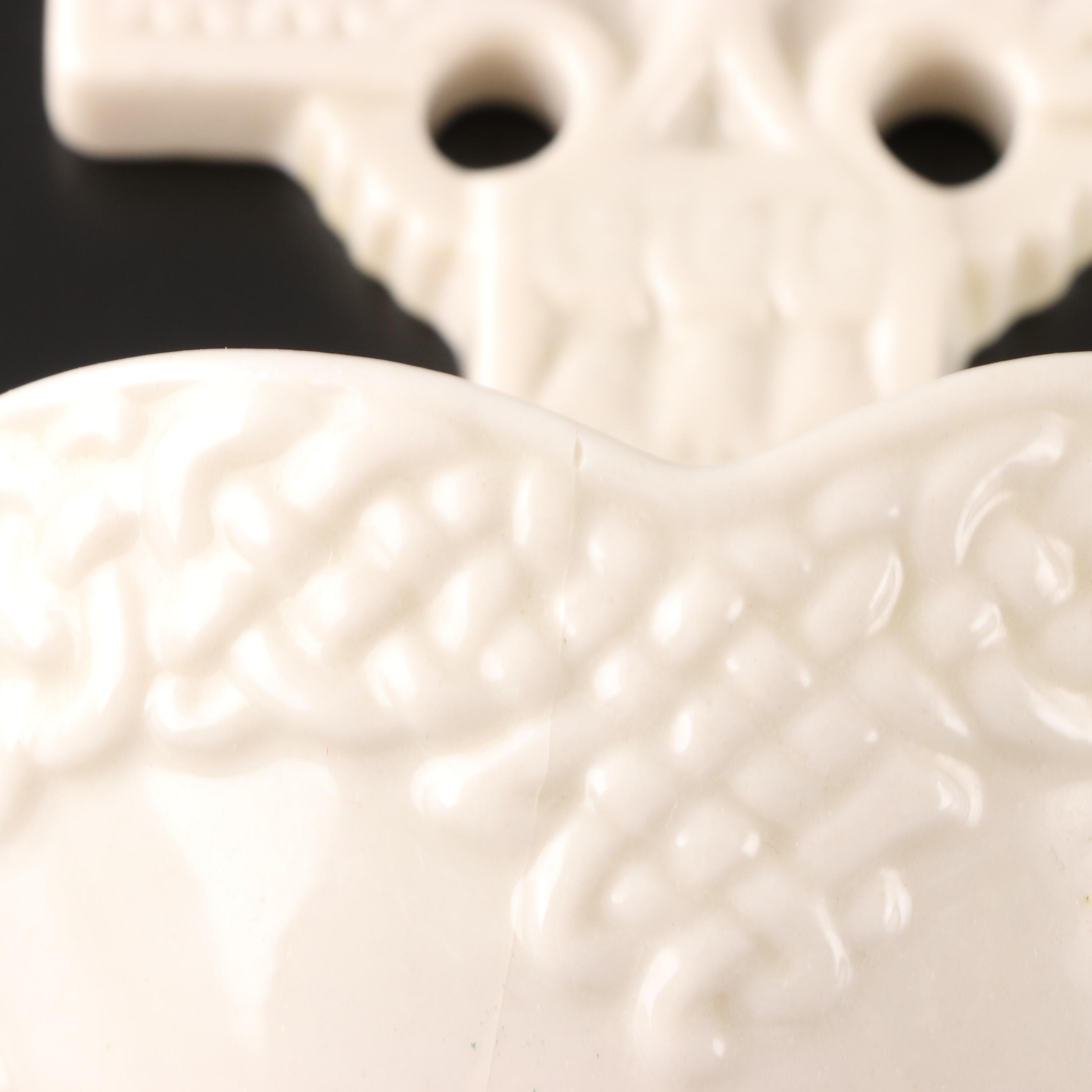 Belleek Porcelain Vases, Plate, Candle, Creamer and Holy Water Font