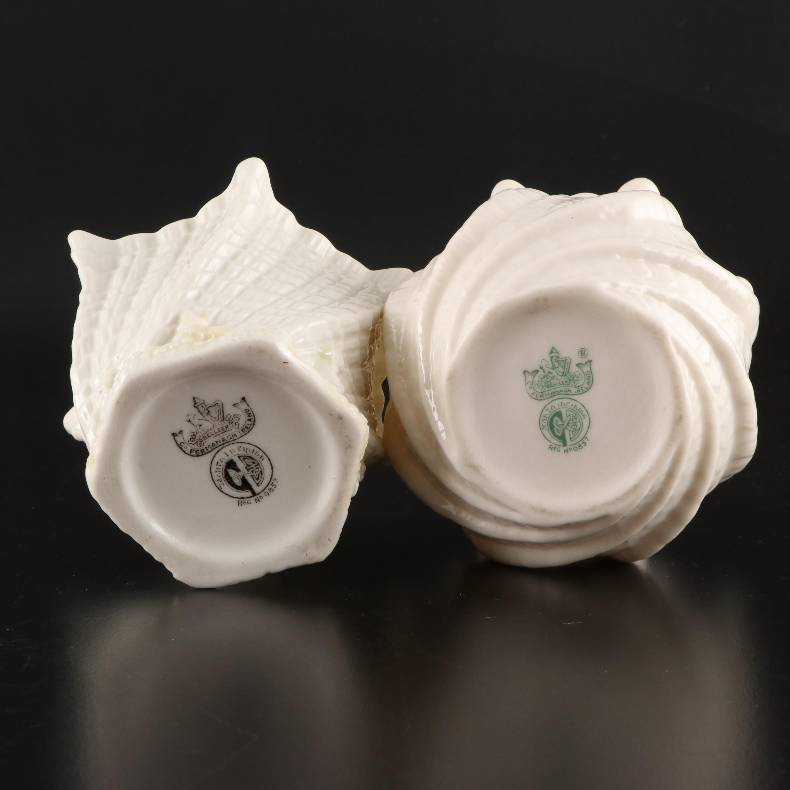 Belleek Porcelain Vases, Plate, Candle, Creamer and Holy Water Font