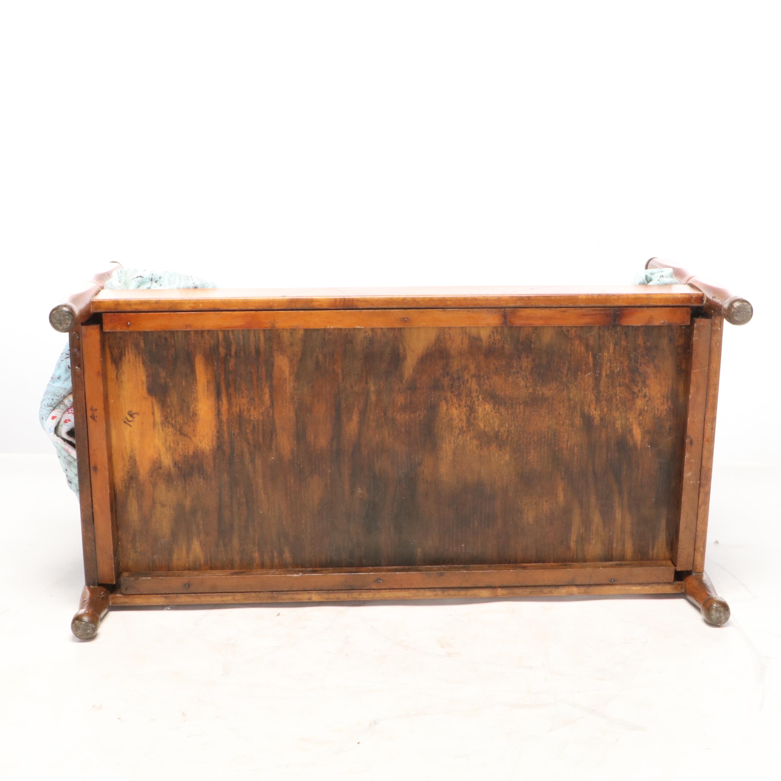 Sleep Eye Doll With Porcelain Doll and Wood Doll Bed