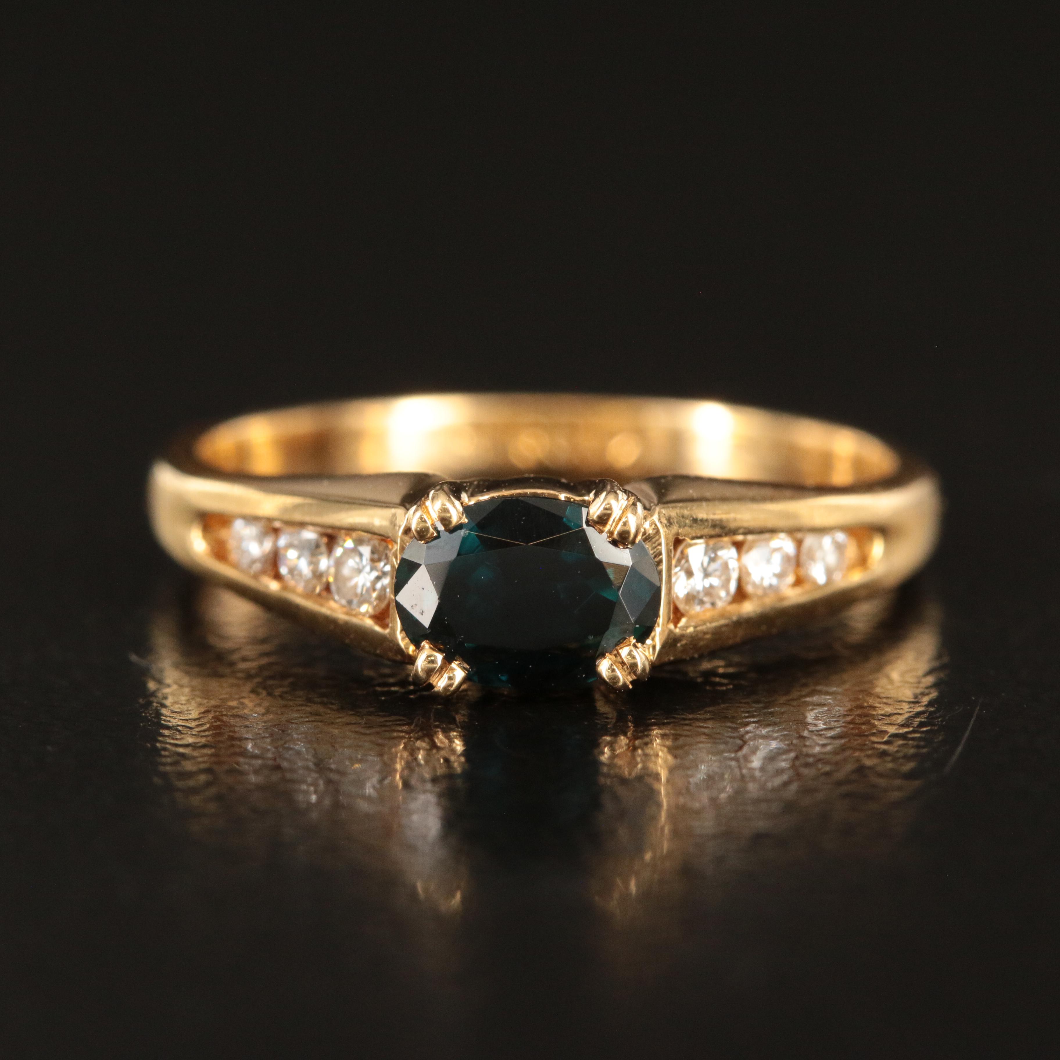 18K East-West Sapphire and Diamond Ring