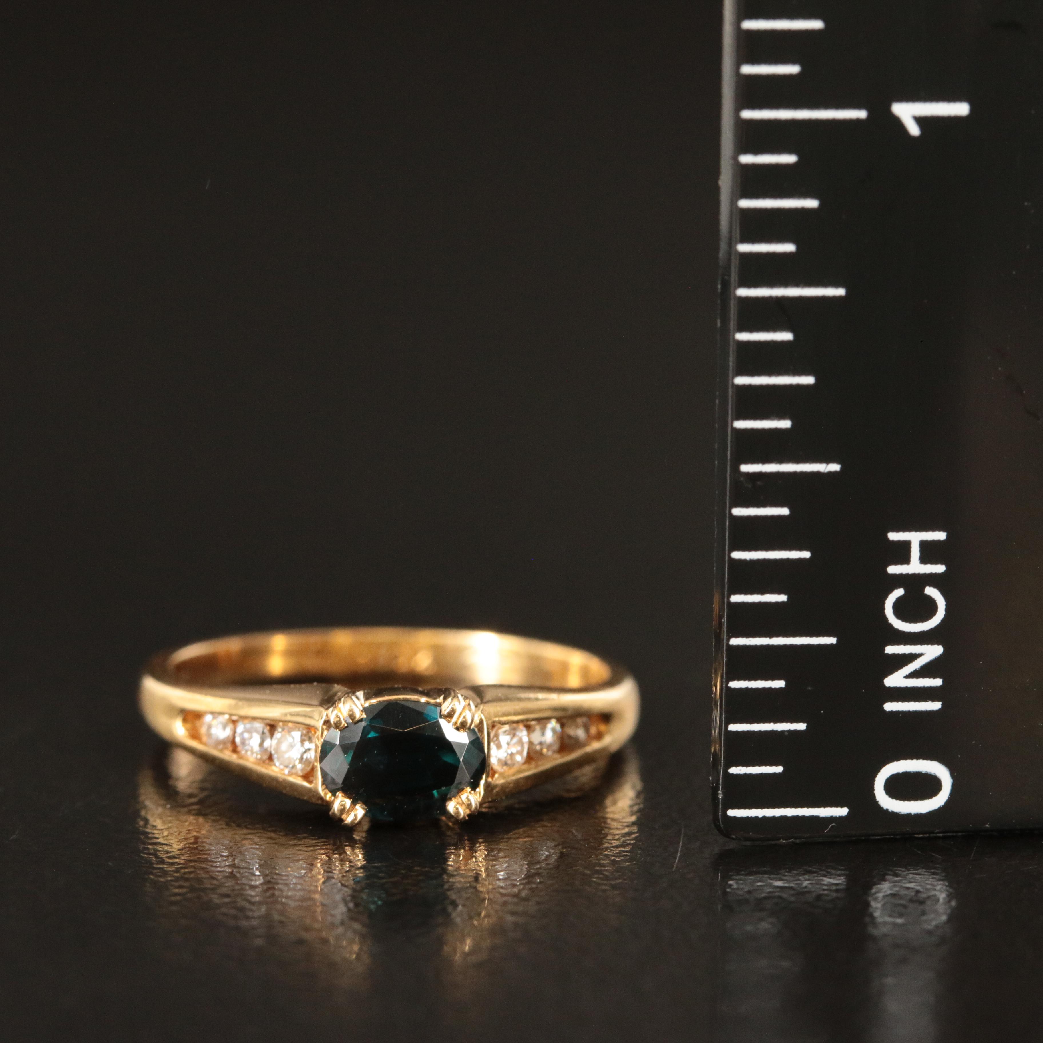 18K East-West Sapphire and Diamond Ring
