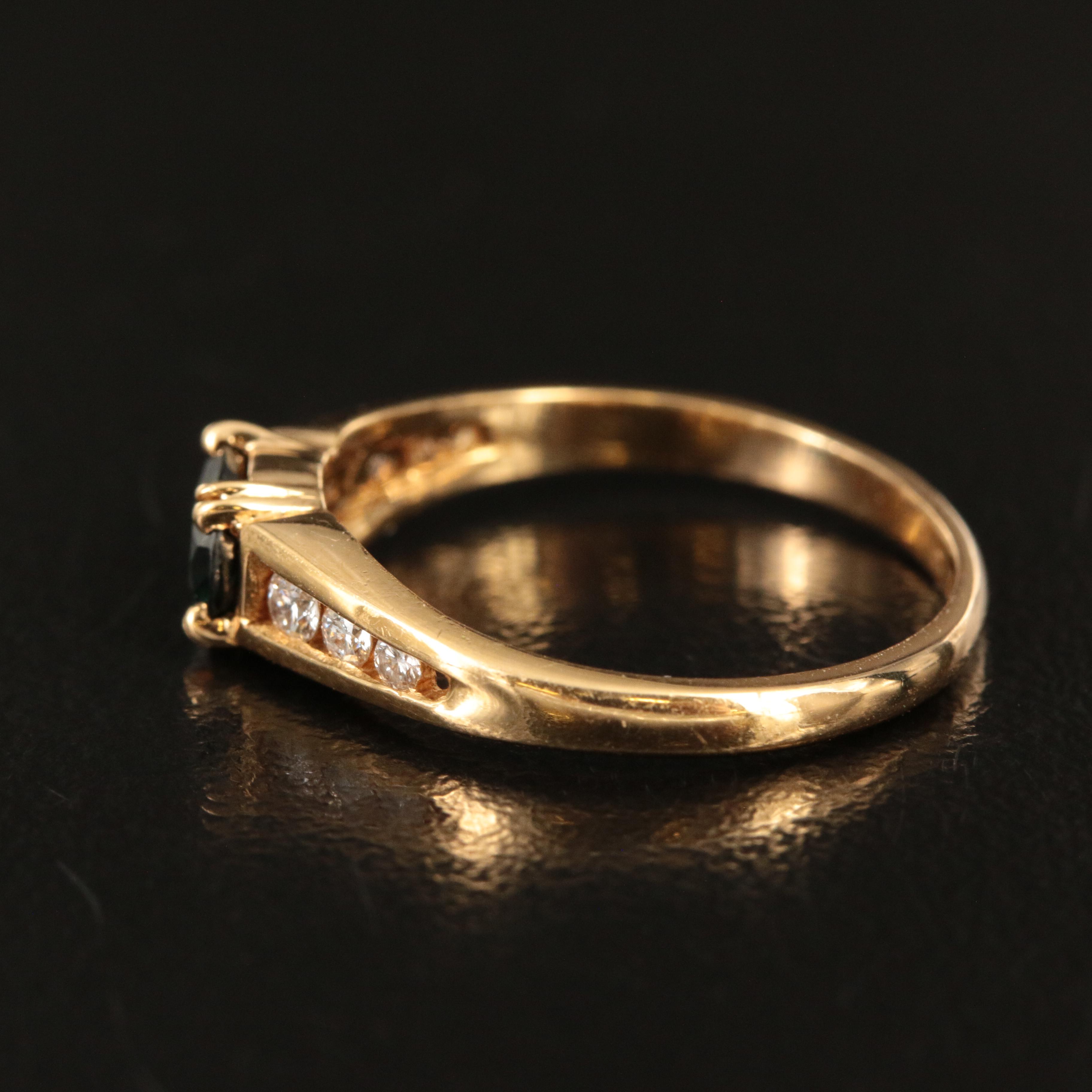 18K East-West Sapphire and Diamond Ring